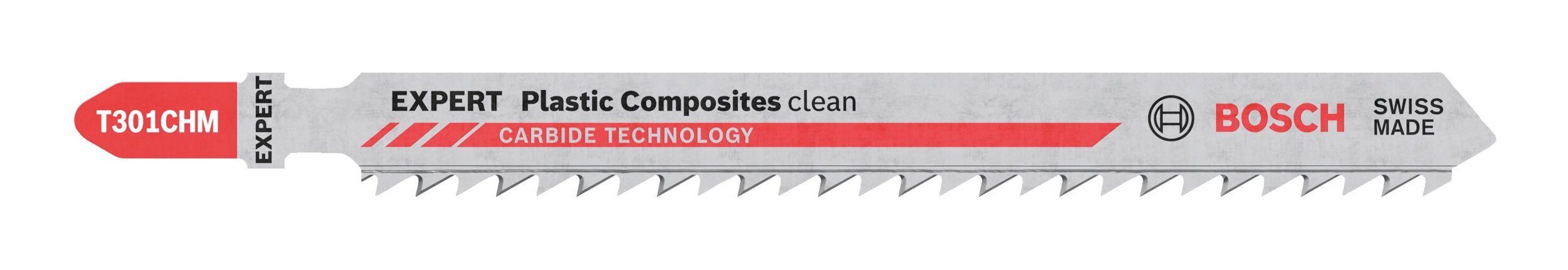 BOSCH Stichsägeblatt Expert Plastic Composites Clean T 301 CHM (3 Stück), Stichsägeblatt - 3er-Pack