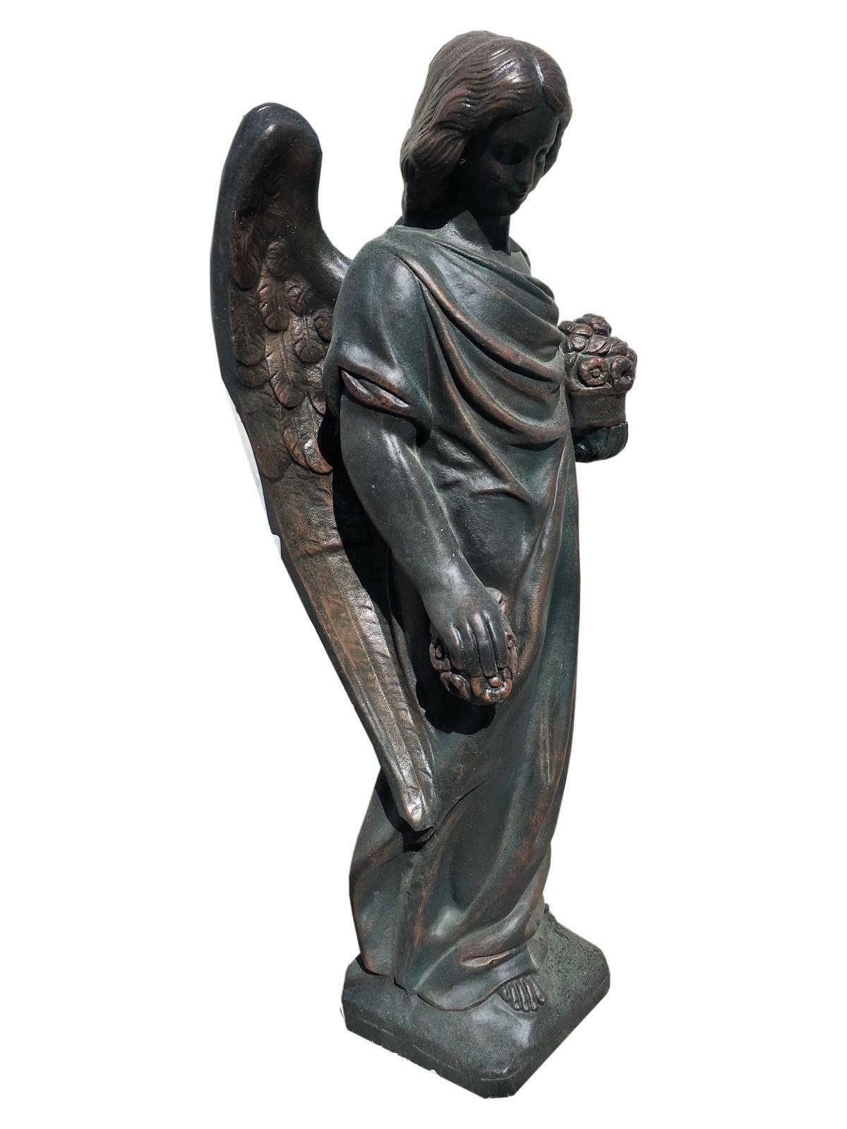 Antikes Wohndesign Gartenfigur Trauender Engel Engelskulptur Steinengel Steinfigur Gartenfigur Graben