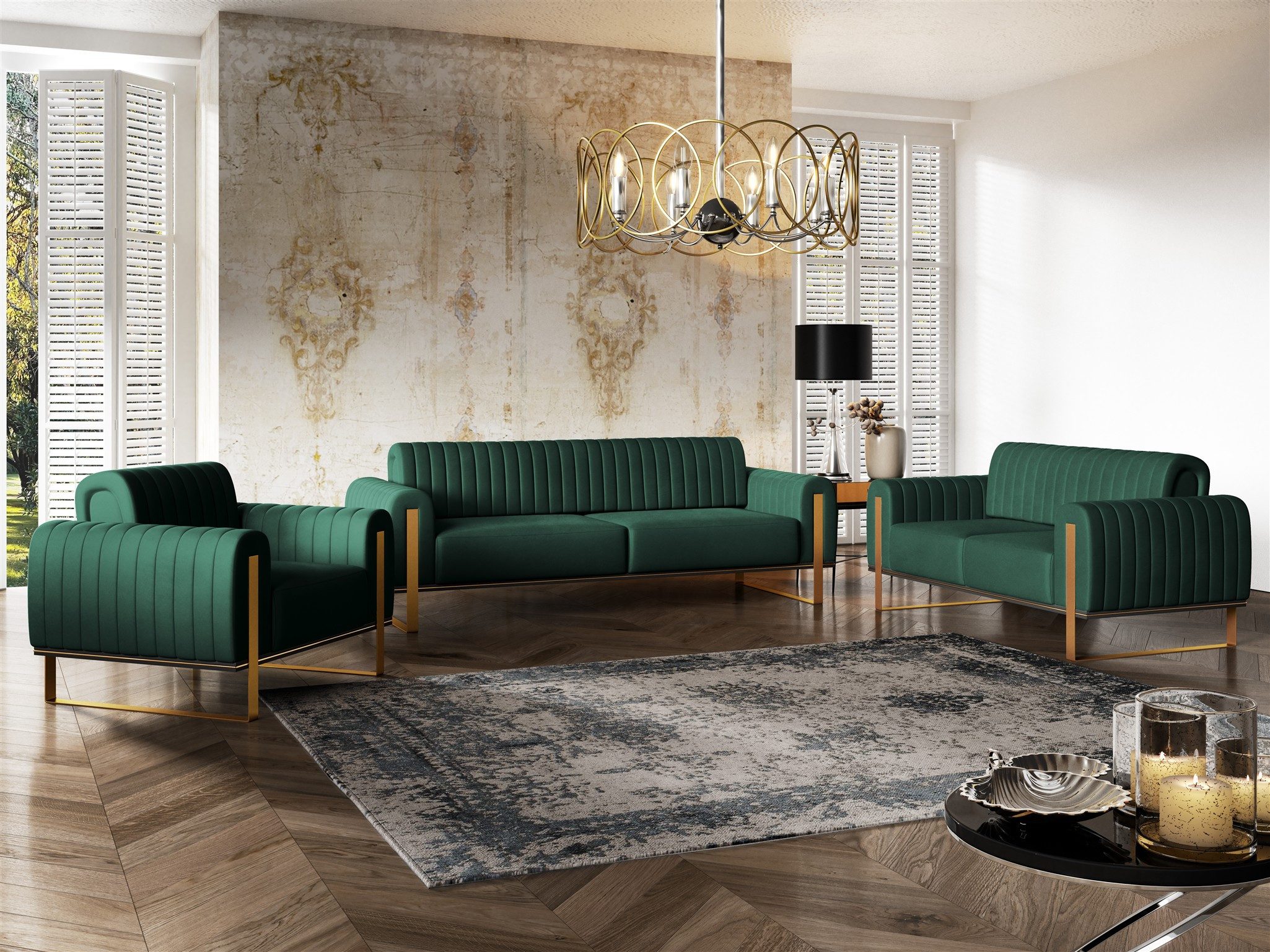 Fun Möbel Polstergarnitur Sofaset Designersofas VALERIE günstig online kaufen