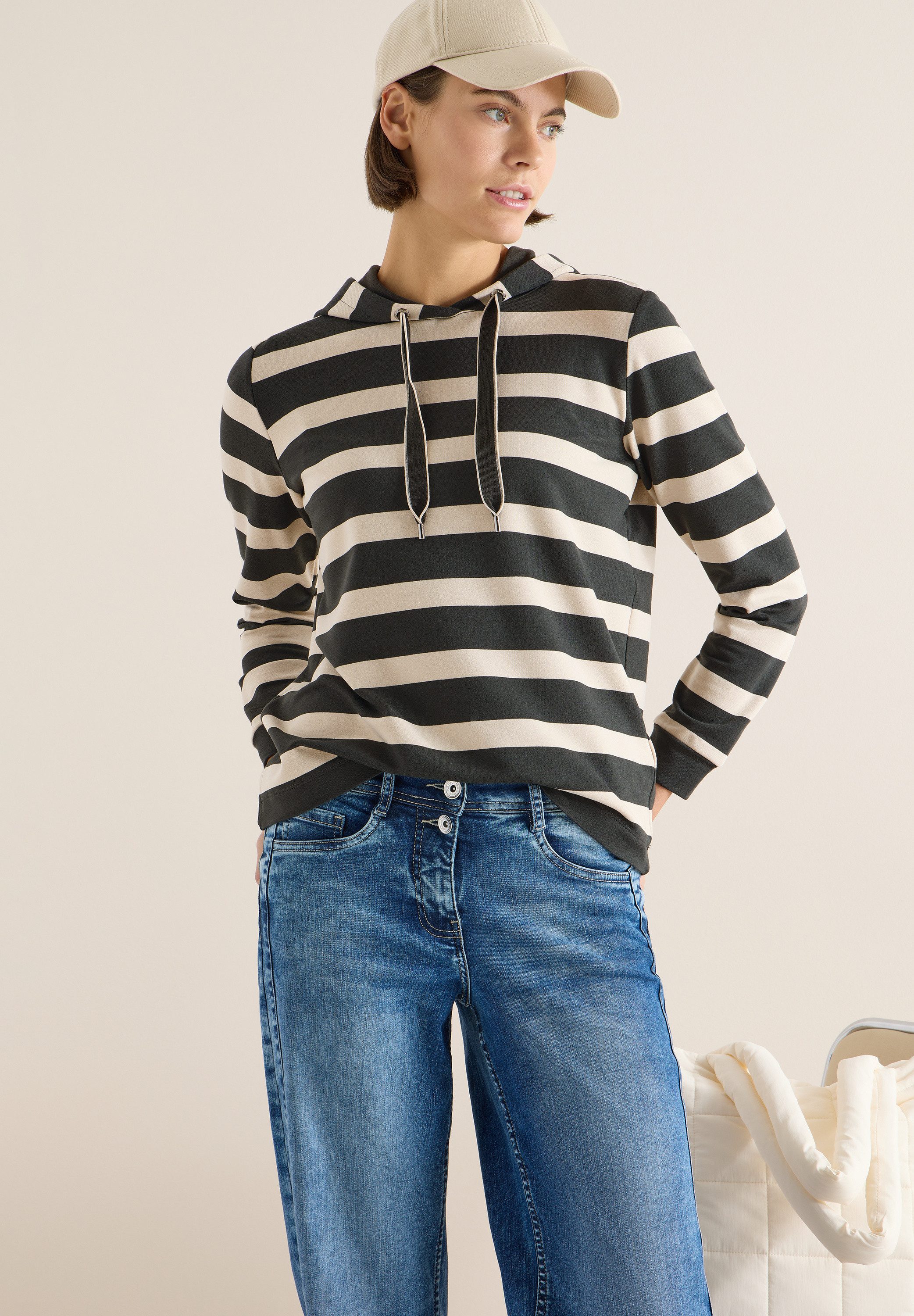 CECIL Kapuzensweatshirt im Streifen-Design