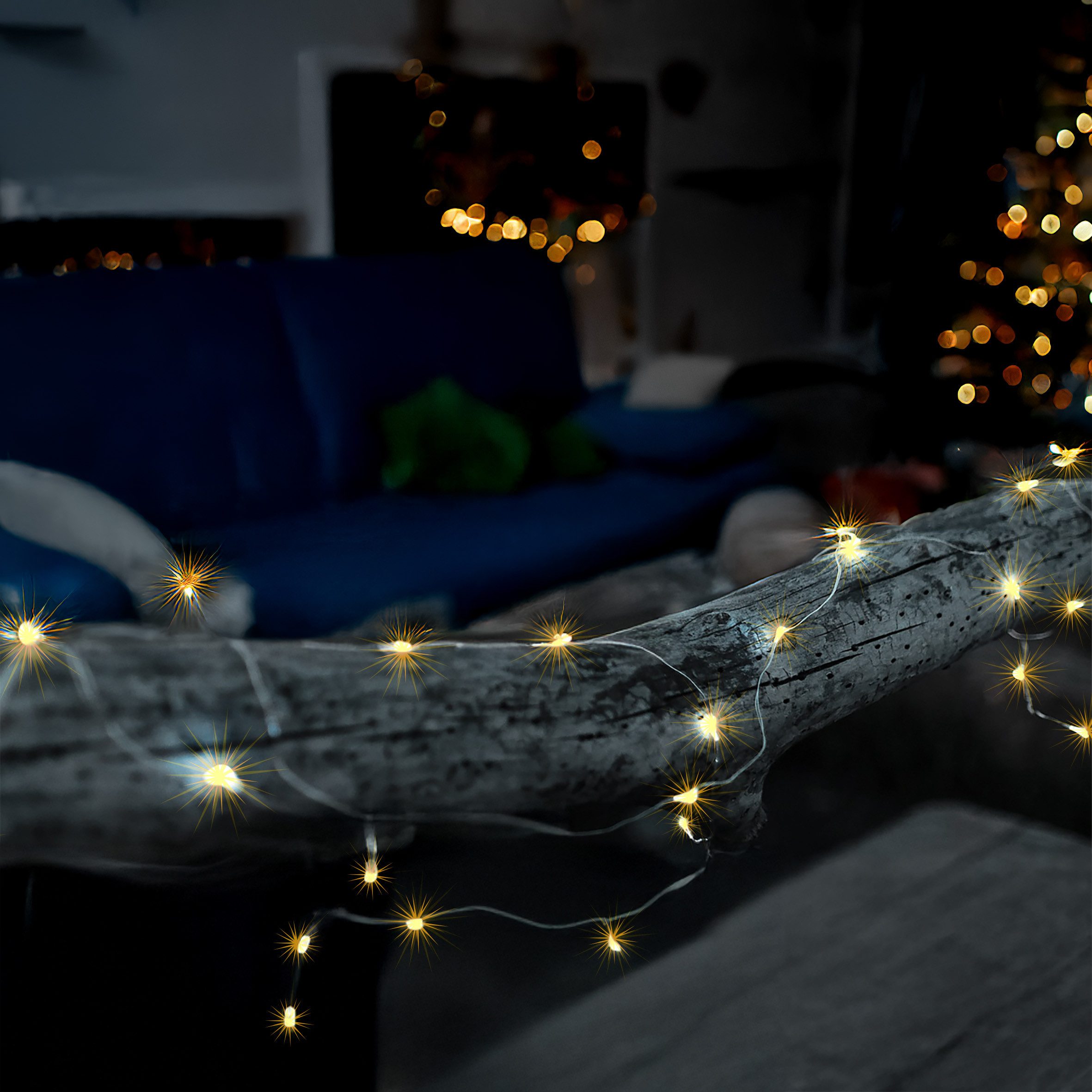 Spetebo LED-Lichterkette Leuchtdraht warm weiß - 200 cm, 132-flammig, mit Timer Funktion