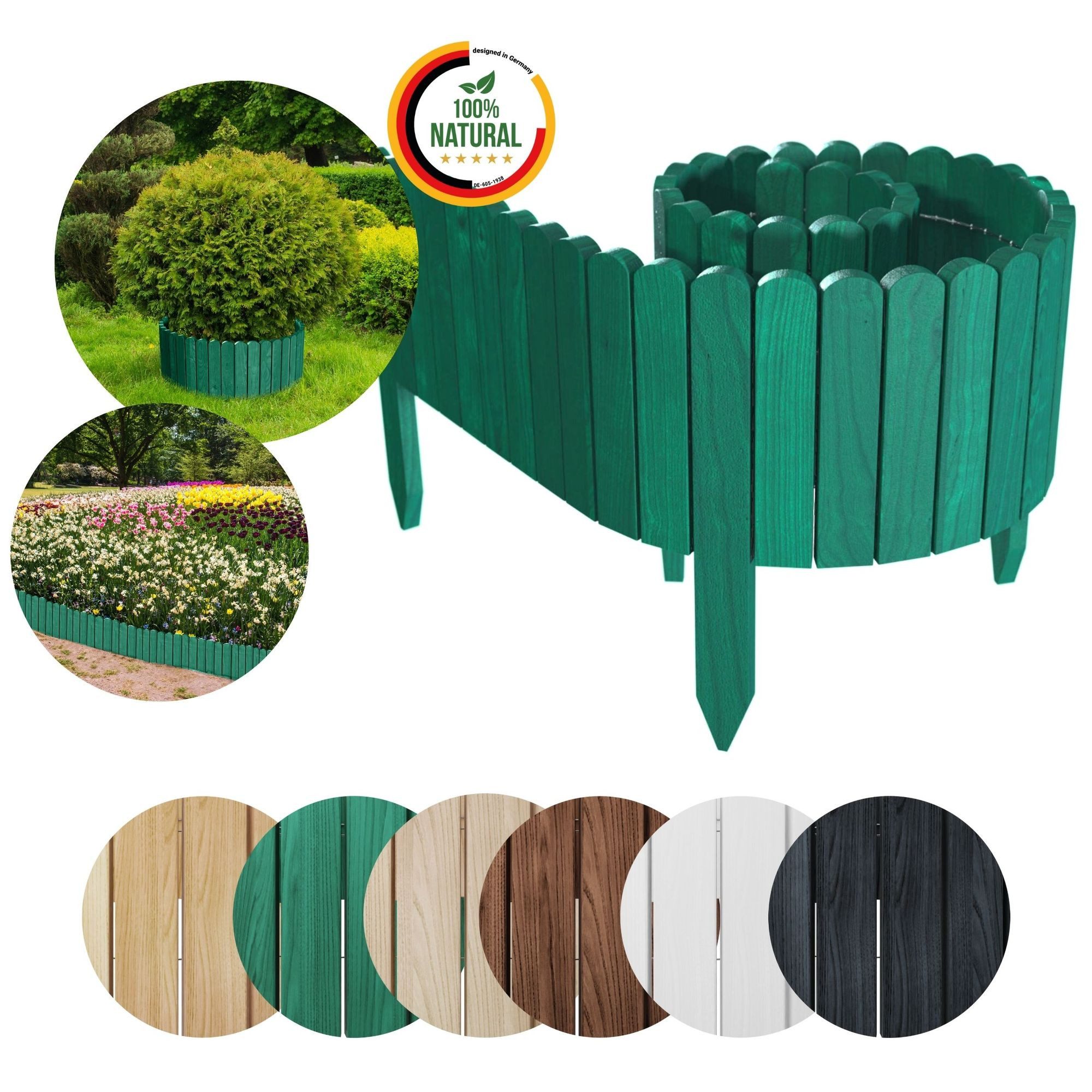 Floranica Beetbegrenzung Rollborder Flexibler Holzzaun aus günstig online kaufen