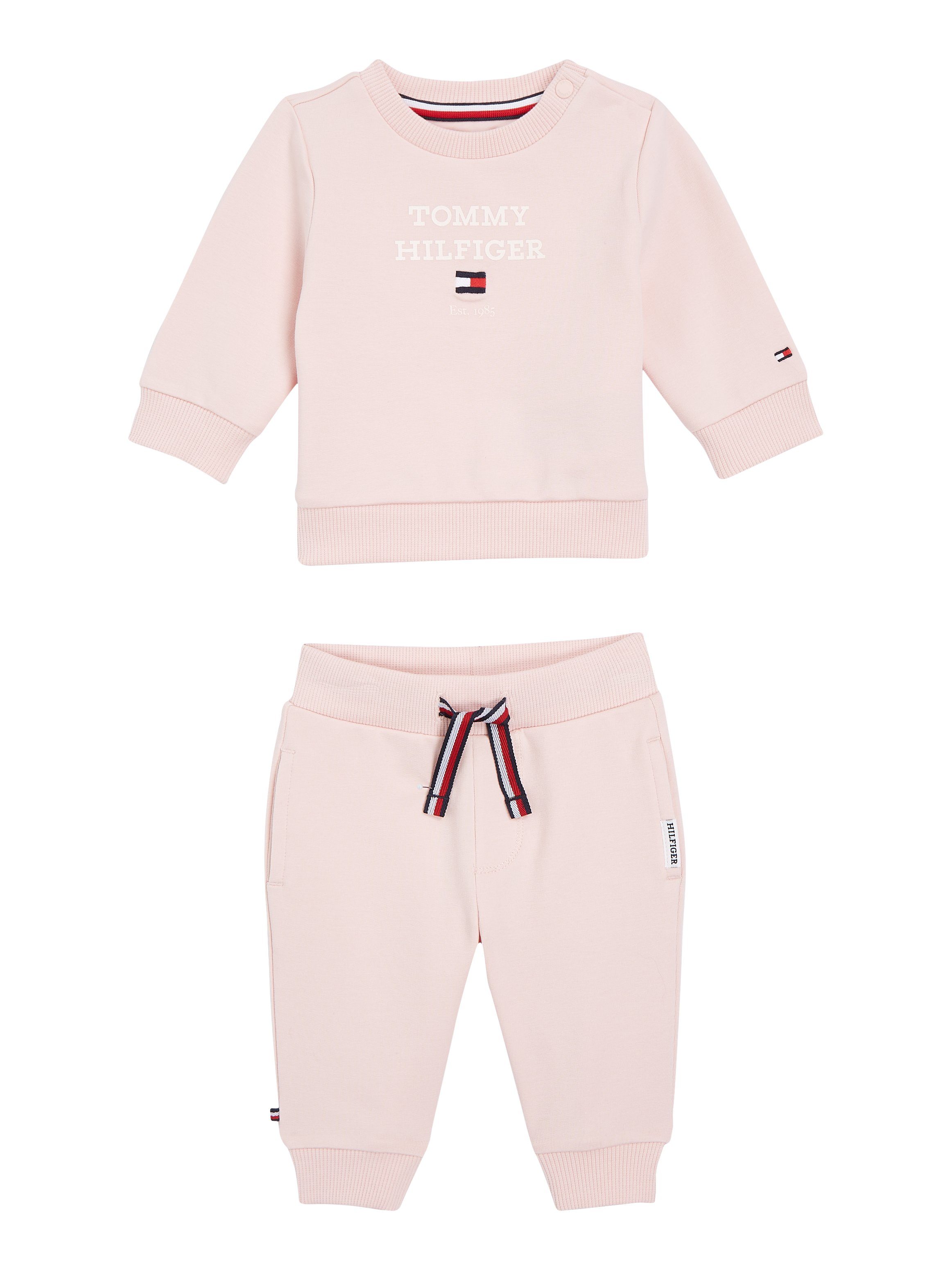 2-tlg., BABY & SET 2er) Markenlabel LOGO Pink Hilfiger Whimsy Hose Shirt TH mit Tommy (Set,