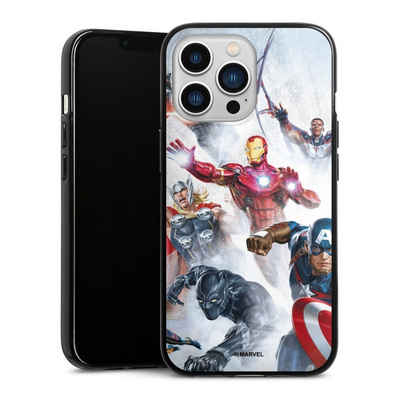 DeinDesign Handyhülle Marvel The Avengers Offizielles Lizenzprodukt Avengers Jumping at You, Apple iPhone 13 Pro Silikon Hülle Bumper Case Handy Schutzhülle