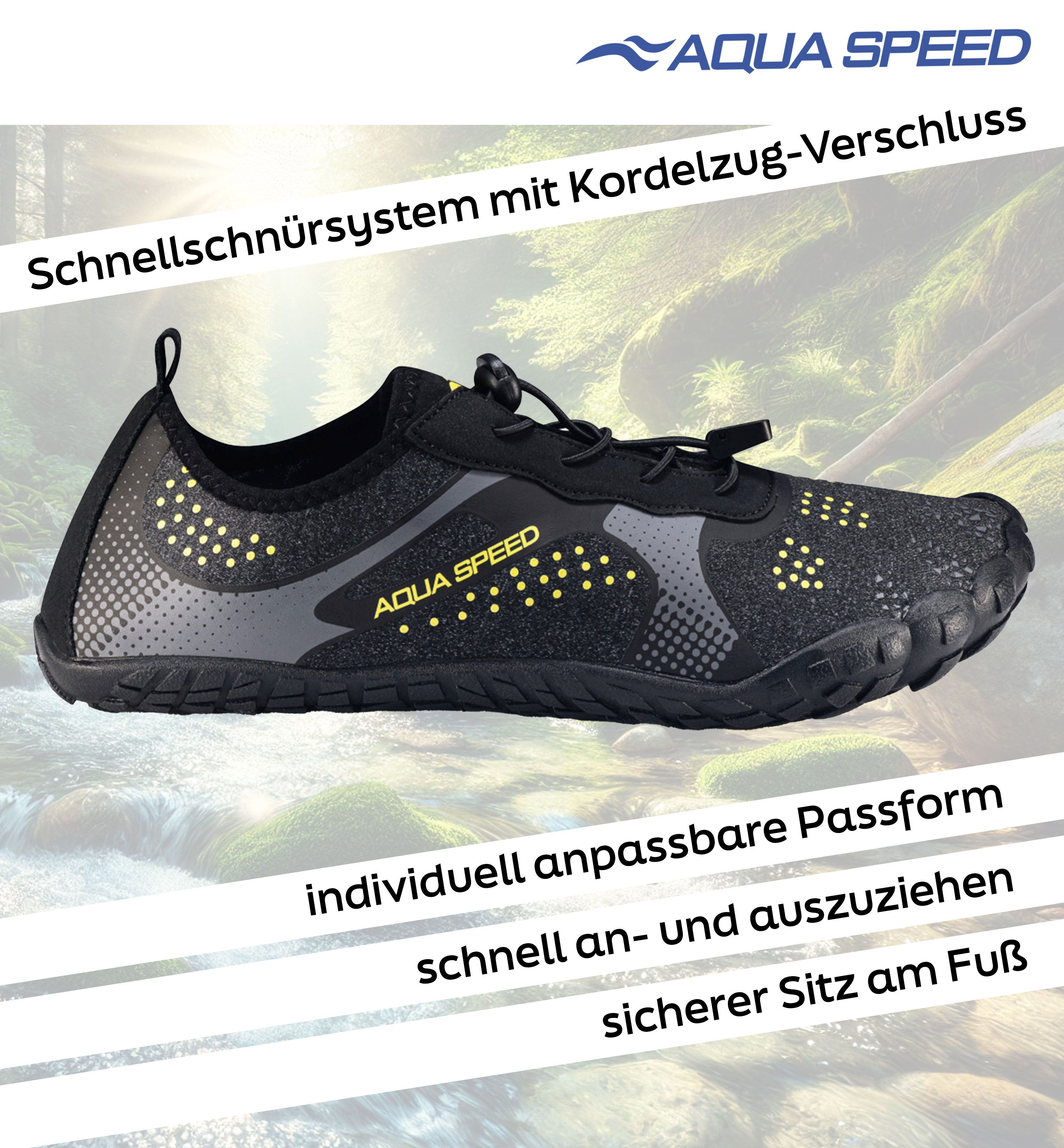 Aqua Speed Nautilus Aqua Sneaker Gr. 45 – Graphite + Handtuch im Set Wasserschuh (Multifunktionale Sommerschuhe – für City, Wasser & Wellness) Moderne Optik & zuverlässige Funktion – ideal kombiniert
