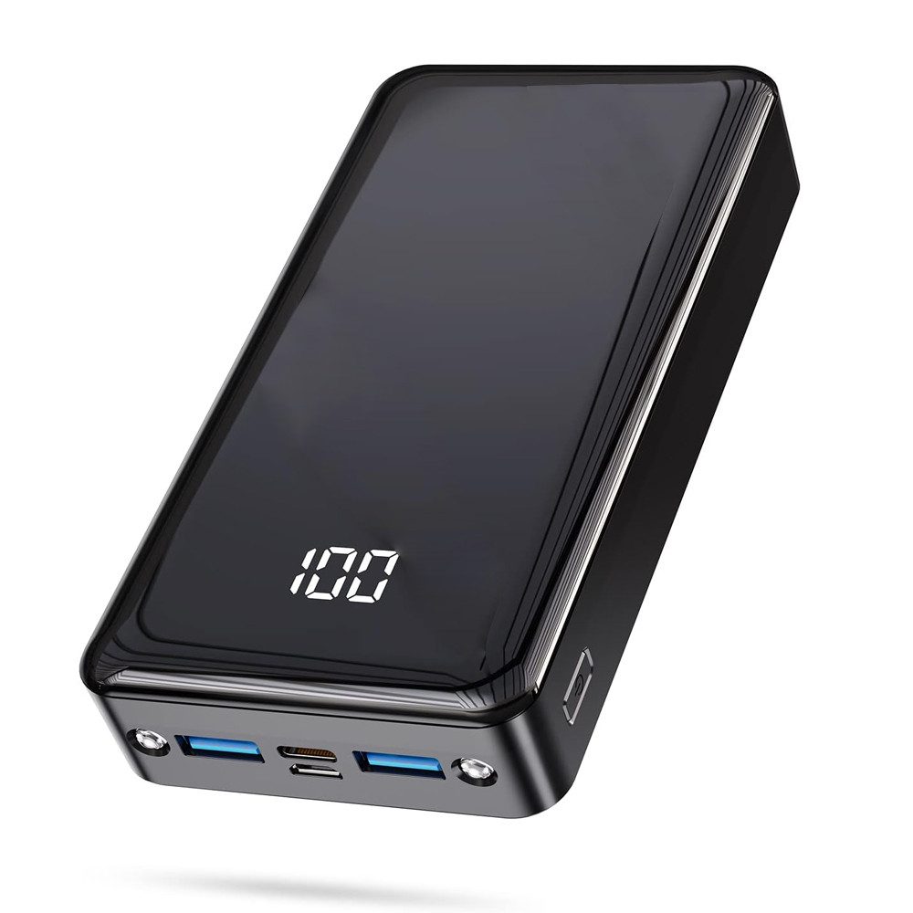 Nivzo 24000mAh 22,5W Tragbar Schnellladegerät Batterie Ladegerät Für Handy Powerbank 24000 mAh (12 V), 4 Ausgänge: 1x USB-C, 2x USB-A Powerbank, 1x Micro USB, LED-Anzeige