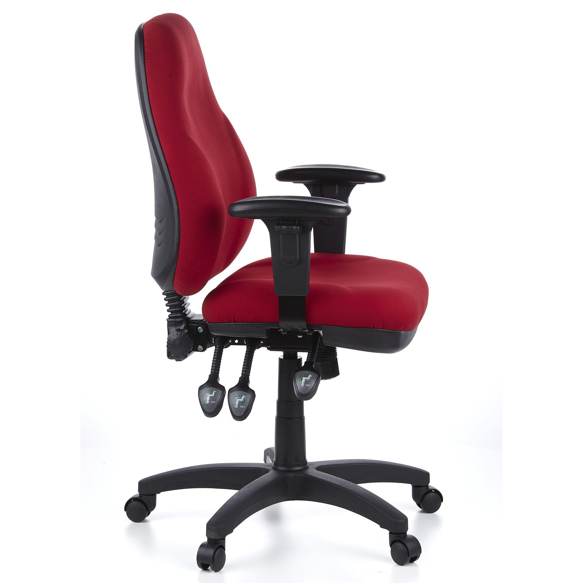 hjh OFFICE Drehstuhl Profi Bürostuhl (1 Rot Stoff PRO Schreibtischstuhl St), ZENIT ergonomisch
