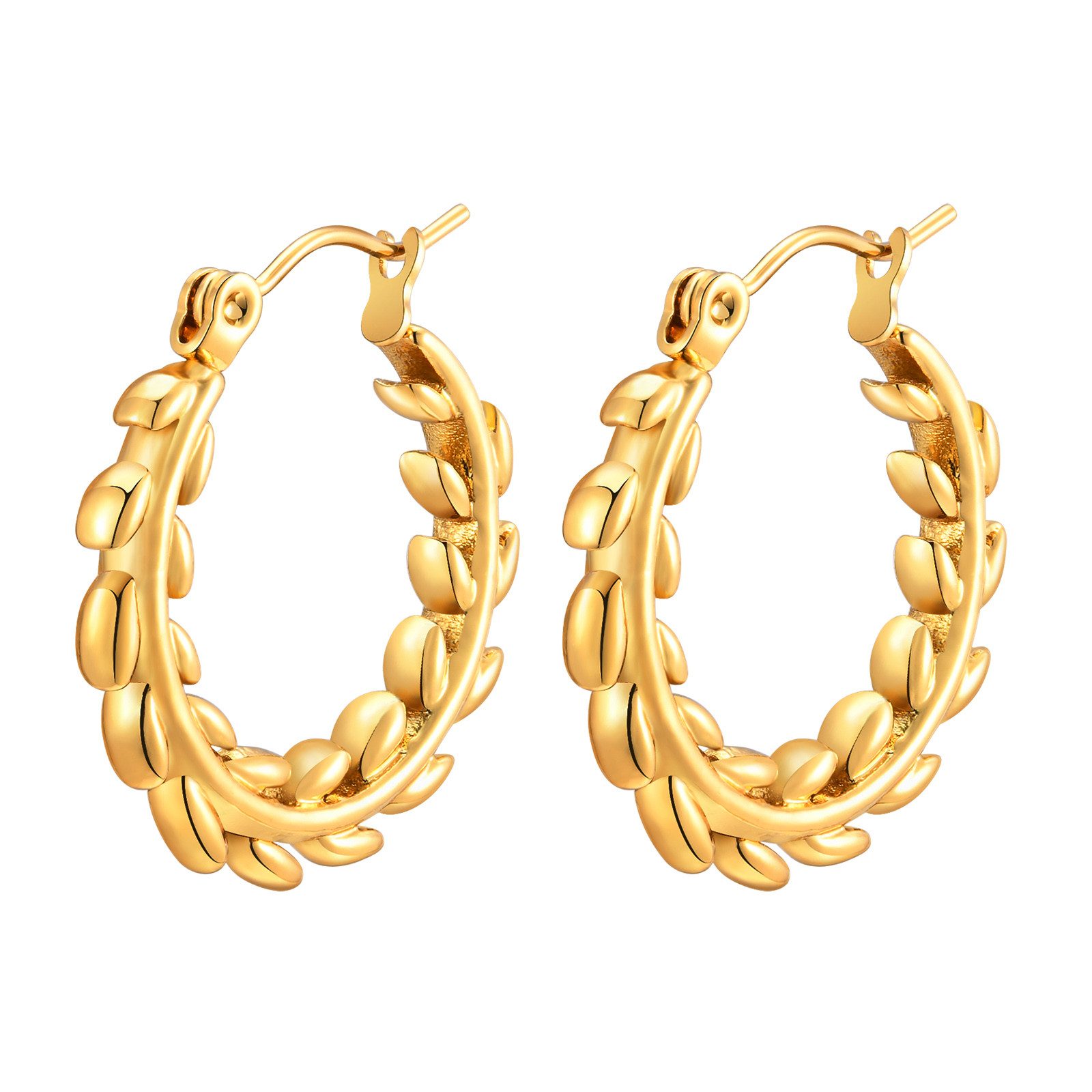 KARMA Creolen-Set Ohrringe für Damen gold Creolen 2,3 cm wasserfest antiallergisch (2-tlg., goldene Ohrringe), Kreolen Ohrringe Ohrschmuck Damenschmuck