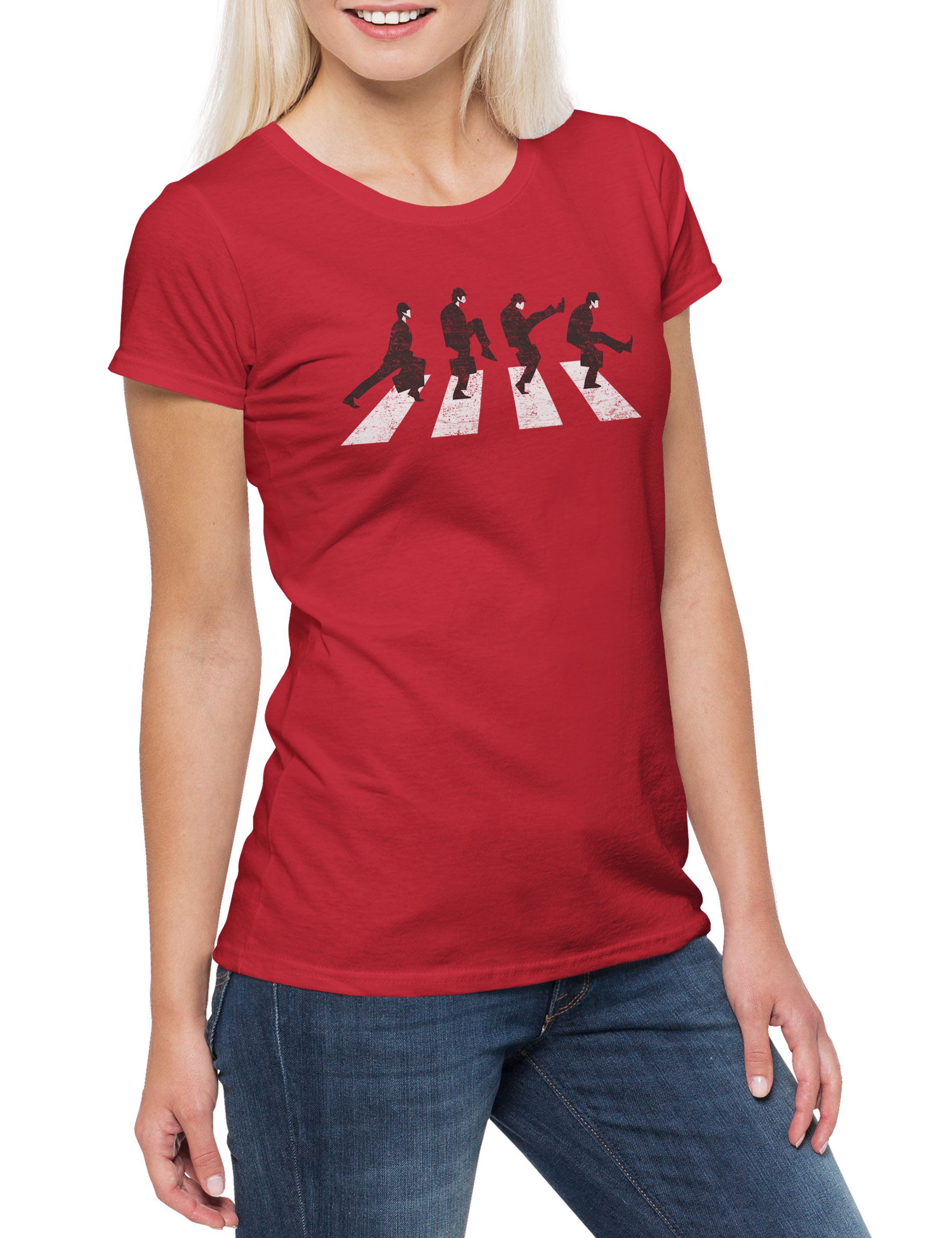 Print-Shirt Silly Walk Road Damen T-Shirt Monty Fun Ministry of Python Walks Fun