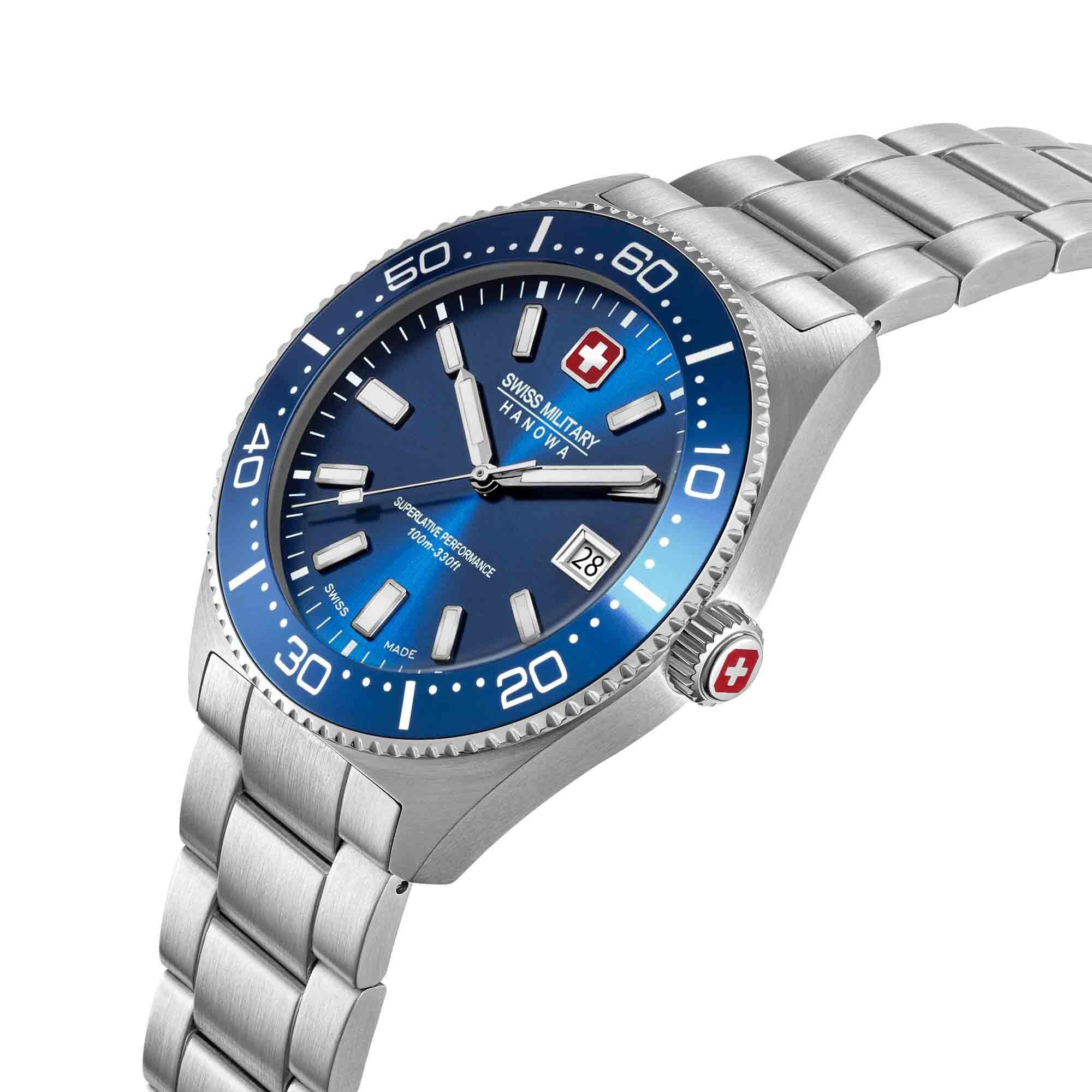 Swiss Military Hanowa Quarzuhr Quarzuhr Herrenuhr 43 mm Quarz Herren