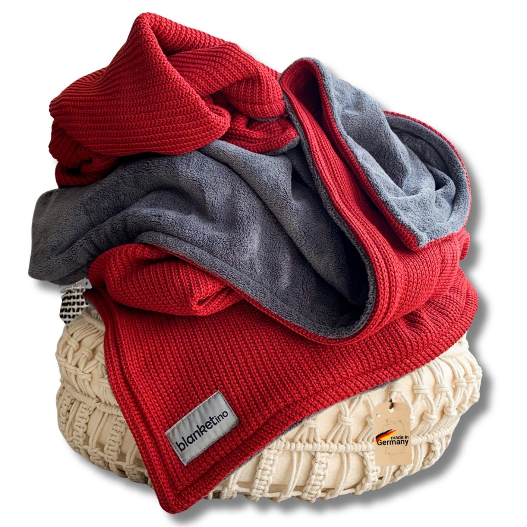 Wohndecke flauschige Kuscheldecke, wärmende Couchdecke im Strick Design, bl günstig online kaufen