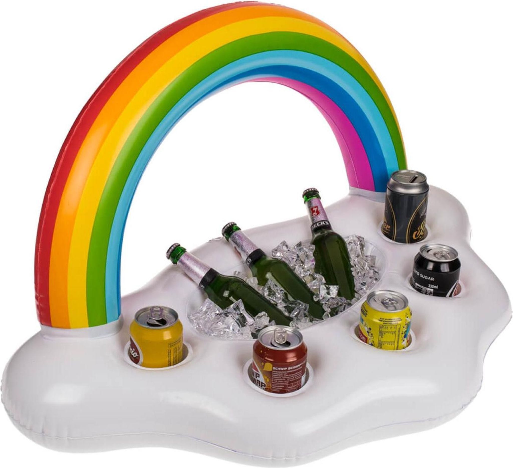 FELIXLEO Aufblasbares Essen Pool Bar Getränkehalter 2er Set aufblasbar Regenbogen Getränkekühler