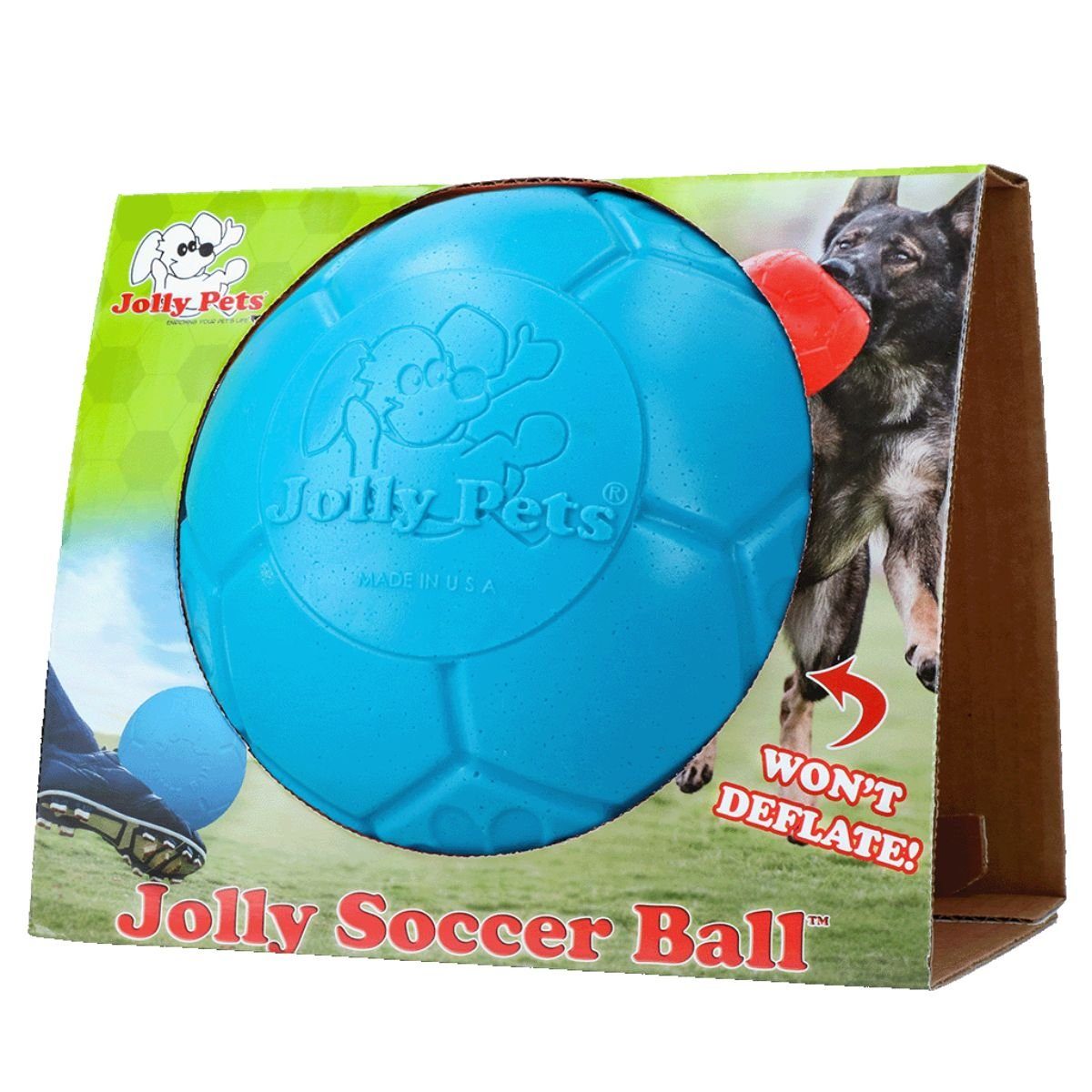 Jolly Pets Tierball Jolly Soccer Ball 20cm Fußball Blau, (2-tlg)