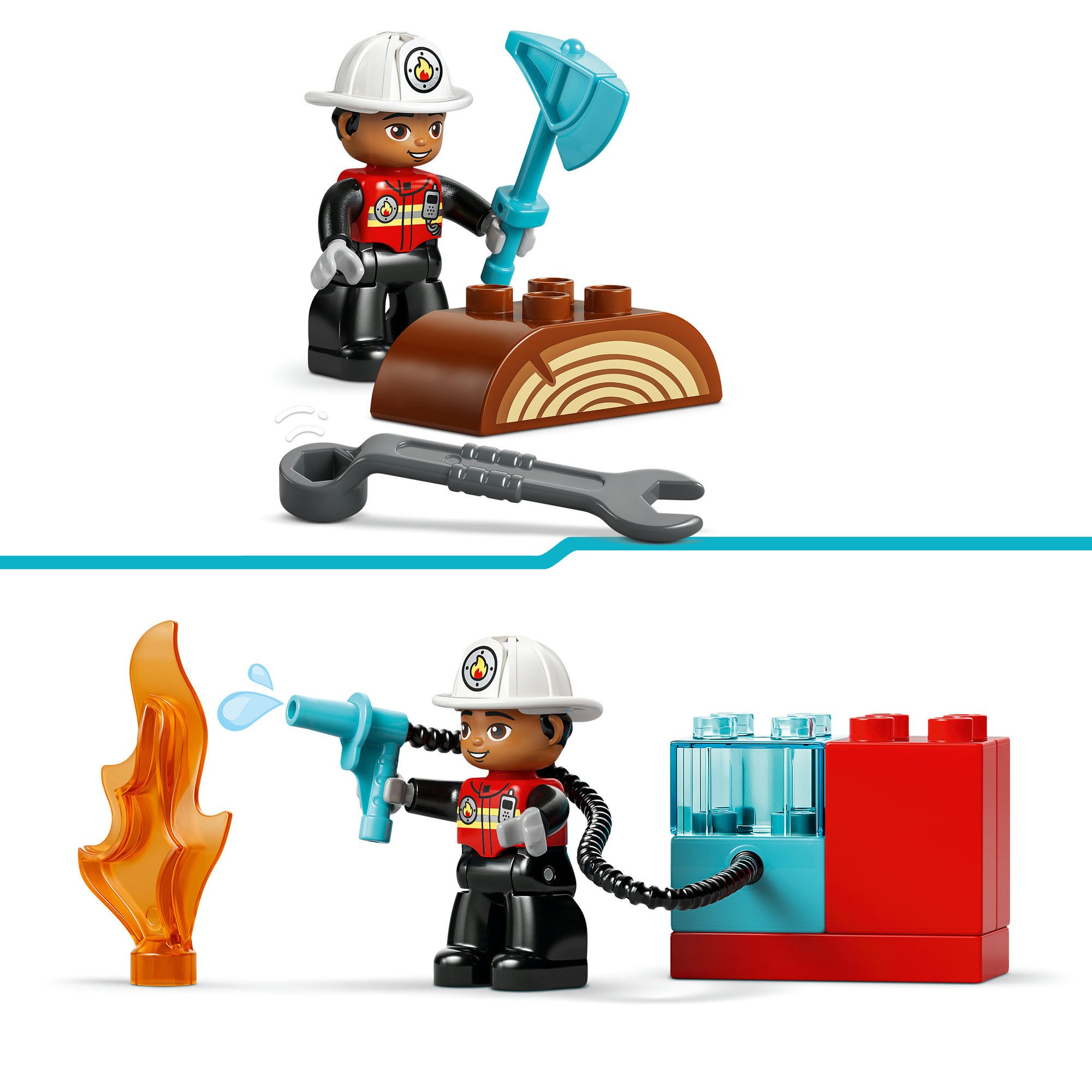 LEGO® Löschauto mit Schlauch und Feuerwehrmann (10473), LEGO DUPLO Town Konstruktionsspielsteine, (28 St) – Bild 5 von 5