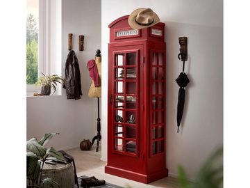 massivum Bücherregal Telefonzelle rot I London Design I Vitrine I Glasschrank