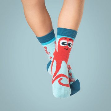 FUNDMATE Freizeitsocken Aquari (Box, 6 Paar) Kindersocken in Meeres-Designs, 4€ Spende pro Kauf, Verpackung perfekt zum Verschenken