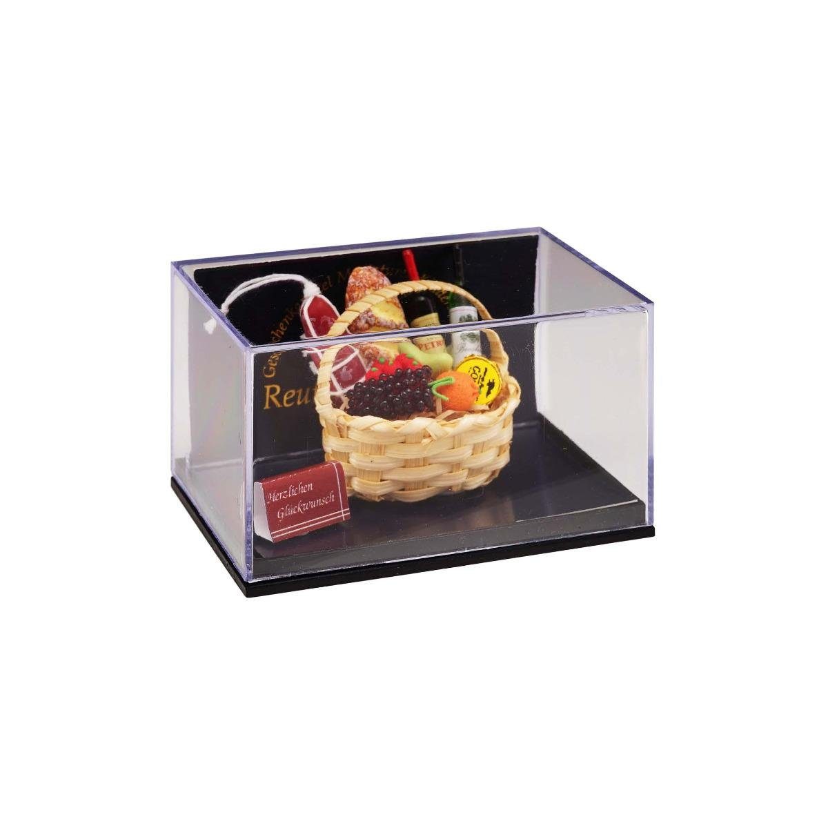 Miniatur Porzellan Dekofigur Geschenkkorb, 001.403/6 - Reutter