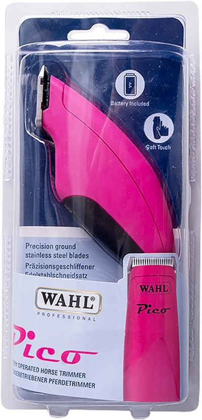 Wahl Moser Hundeschermaschine PICO Trimmer in Pink mit Batterie 09966-2416, Präzisionskonturenschneidsatz