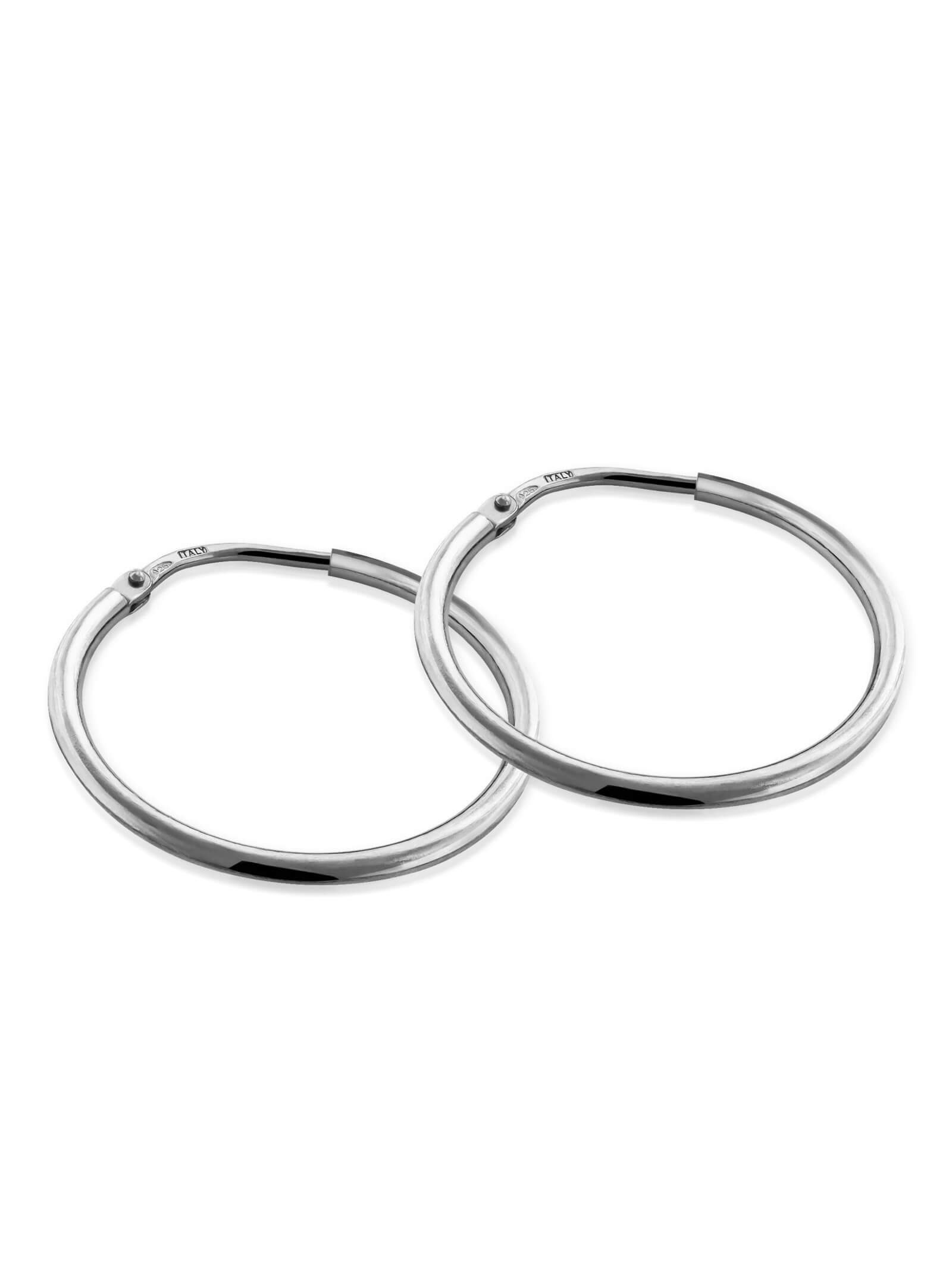 modabilé Paar Creolen Kreolen ORBIT Kreis 2cm, Damen Ohrringe rund 20mm groß, Silber Rhodiniert, Silber 925, kreisförmig