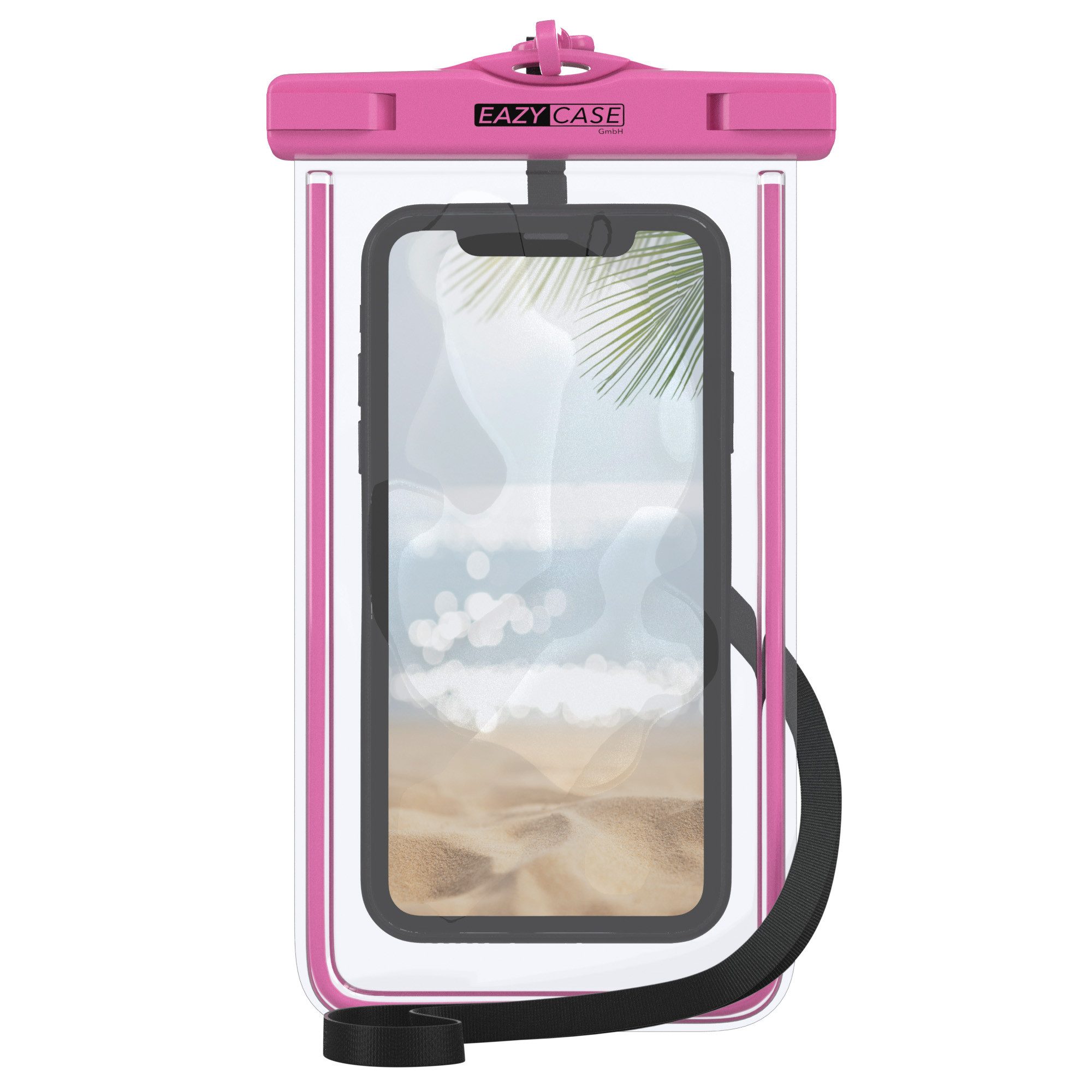 EAZY CASE Handyhülle Universale Unterwasser-Tasche für viele Modelle 3,5 - 6,7 Zoll, Unterwasserhülle wasserfeste Handyhülle IPX8 Schutz vor Wasser Pink