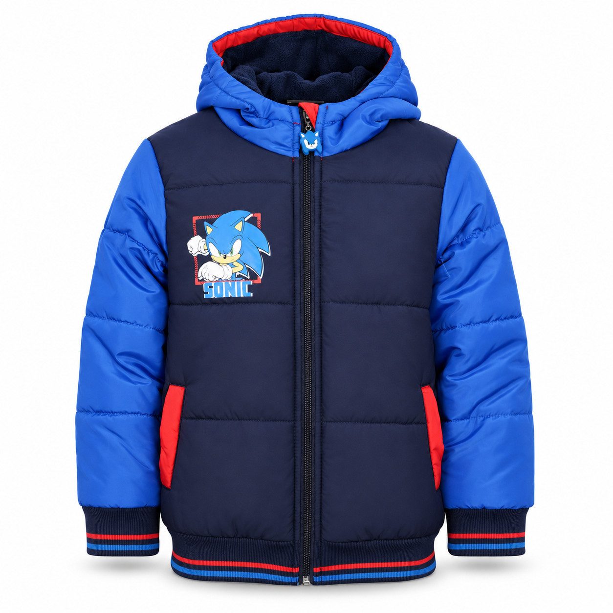 Sonic The Hedgehog Winterjacke Sonic The Hedgehog Kinder Jungen Jacke mit Kapuze 98 bis 128