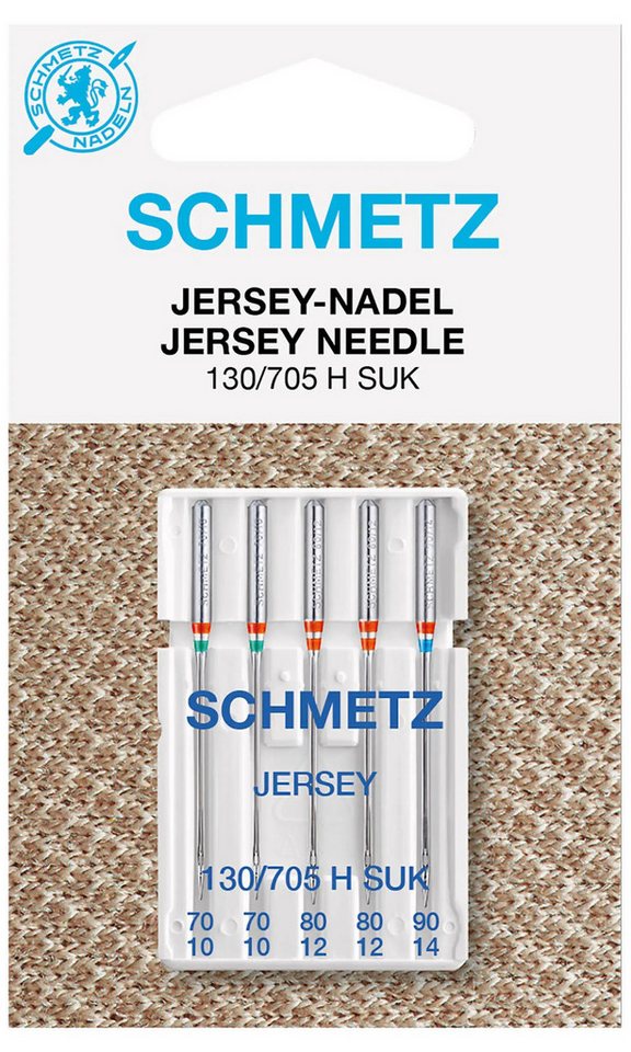 Stofferia Stoff Nähmaschinennadeln Schmetz 130/705 Jersey 70-90, Meterware