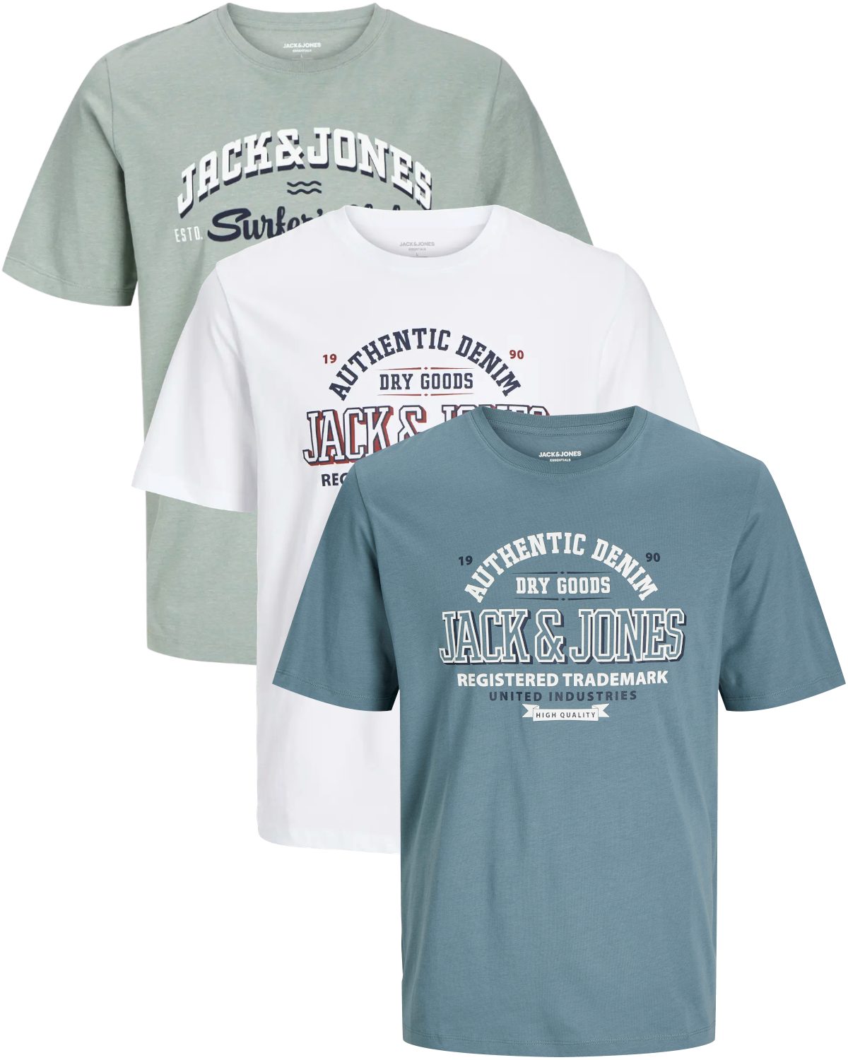 Jack & Jones PlusSize Print-Shirt (Spar-Set, 3er-Pack) Big Size Shirt Übergrößen Shirt