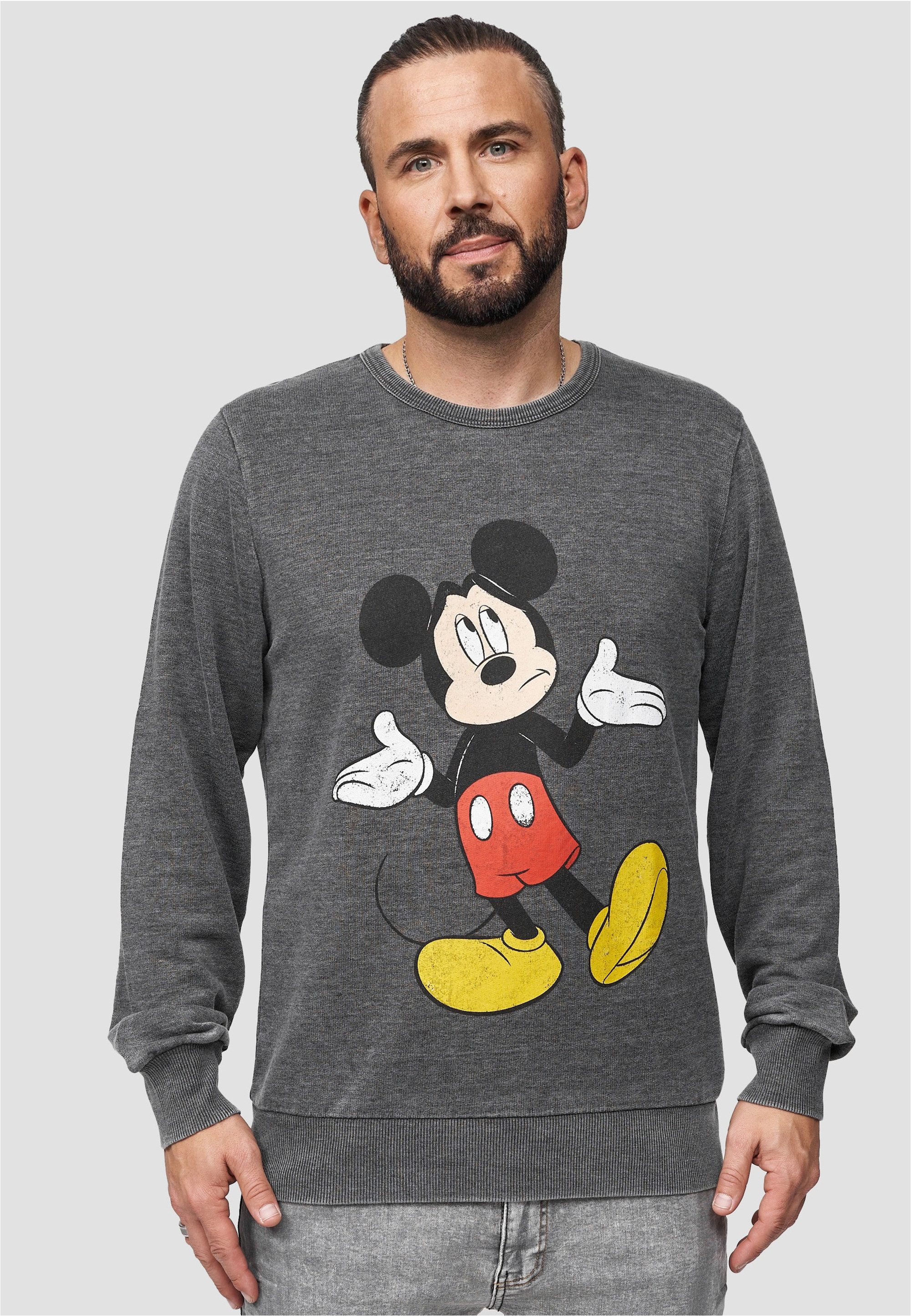 Recovered Sweatshirt Disney Mickey (1-tlg) mit beliebtem Mickey Mouse-Print