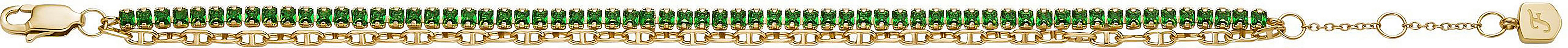 Fossil Armband Schmuck Geschenk Metall Armkette Heritage, mit Glasstein