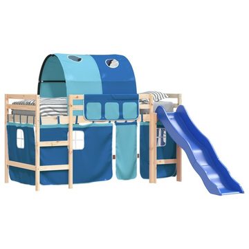 vidaXL Bett Kinderhochbett mit Tunnel Blau 80x200 cm Massivholz Kiefer