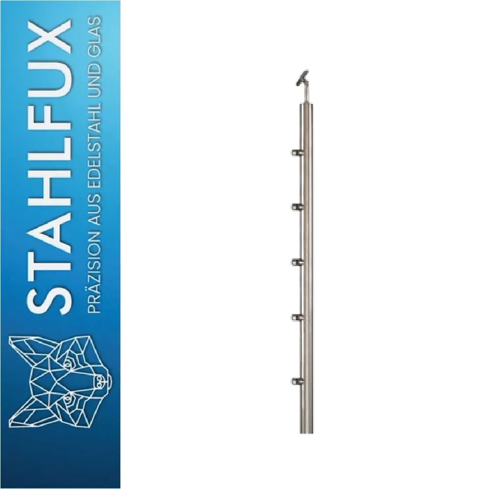 StahlFux Pfostenträger Geländepfosten Stabhalter, für Balkon, Terrasse, Garten, Anschrauben, (Spar-Set, 2-St., 900 mm, 1000 mm, 1100 mm), zugeschnitten auf Balkone, Terrassen oder Treppengeländer