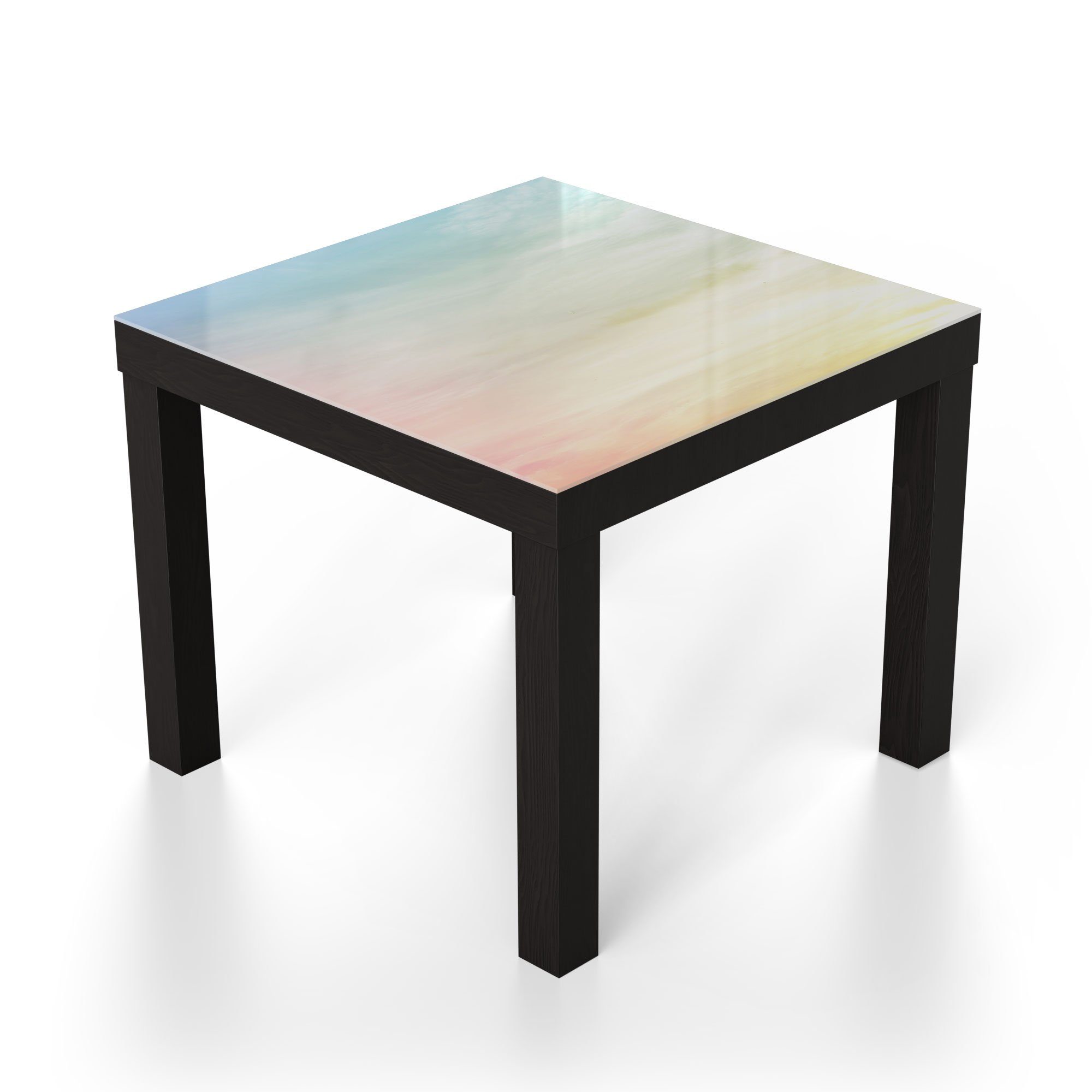 Couchtisch Glastisch modern 'Pastelliger Beistelltisch Glas DEQORI Himmel', Schwarz