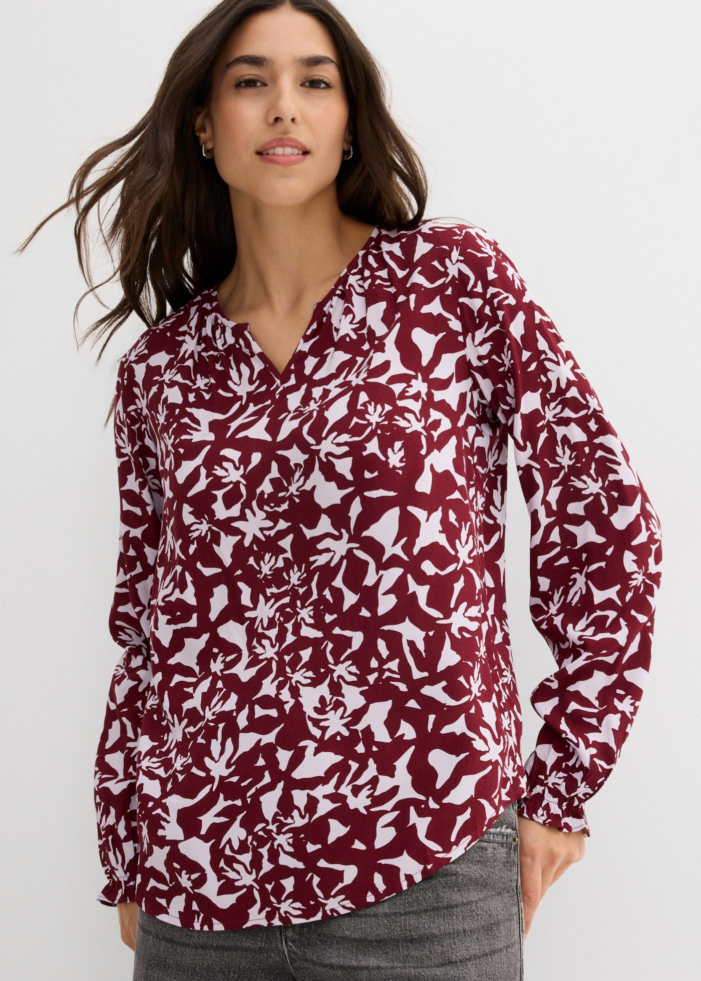 bonprix Tunika luftige Tunikabluse, aus weicher Viskose, Loose Fit, im Casual-Stil