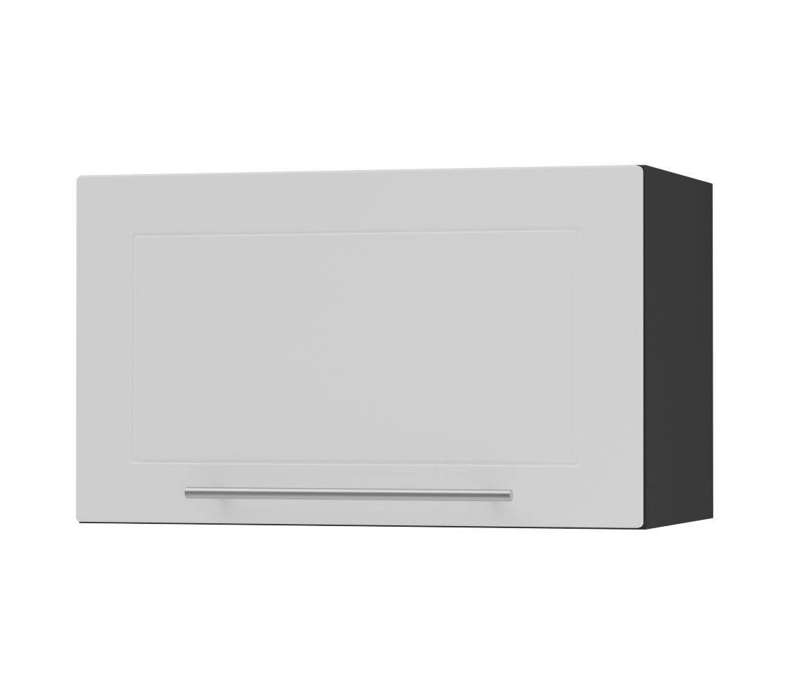 Feldmann-Wohnen Klapphängeschrank Kvantum (1-türig, 1 Fach, Türanschlag oben, Soft-Close, 1-St., Fronten mit dekorativen Fräsungen und leicht abgerundeten Ecken) 60x36cm schwarz - weiß matt (Q-W4B/60)
