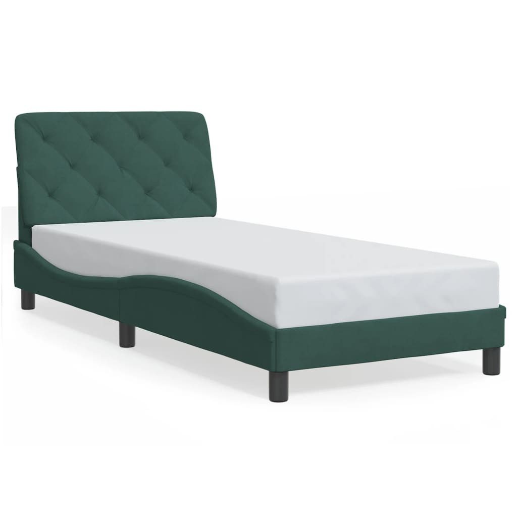 vidaXL Bett Bettgestell ohne Matratze Dunkelgrün günstig online kaufen