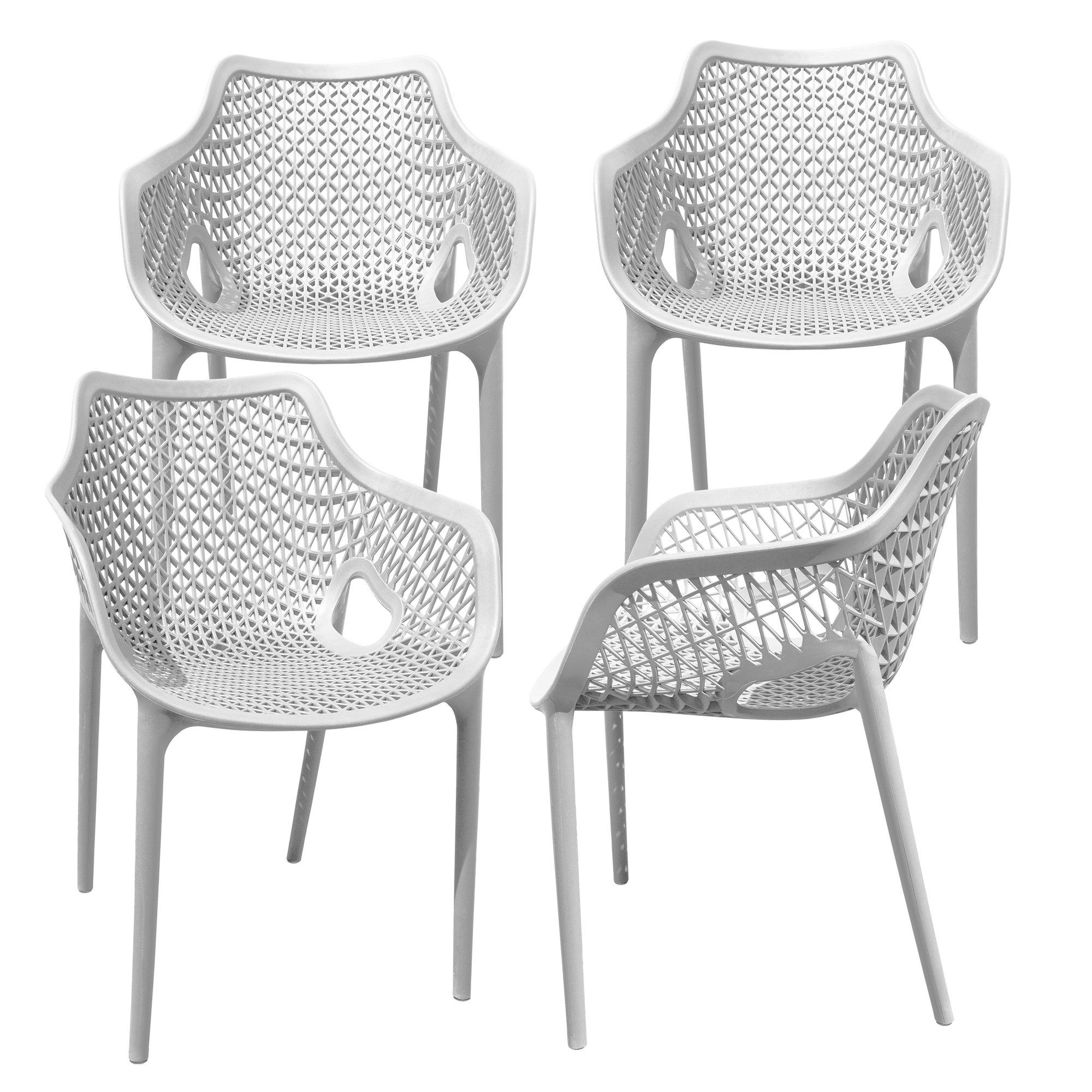 TRISENS Gartenstuhl Mark (1, 2, 3 oder 4 Stühle je nach der Wahl, 1 St),  Moderner Gartenstuhl Bistrostuhl aus einem Guss - stapelbare Gartenstühle  Sessel in Farb- und Setvariationen - pflegeleichte Terrassenmöbel für den  Außen- und Innenbereich