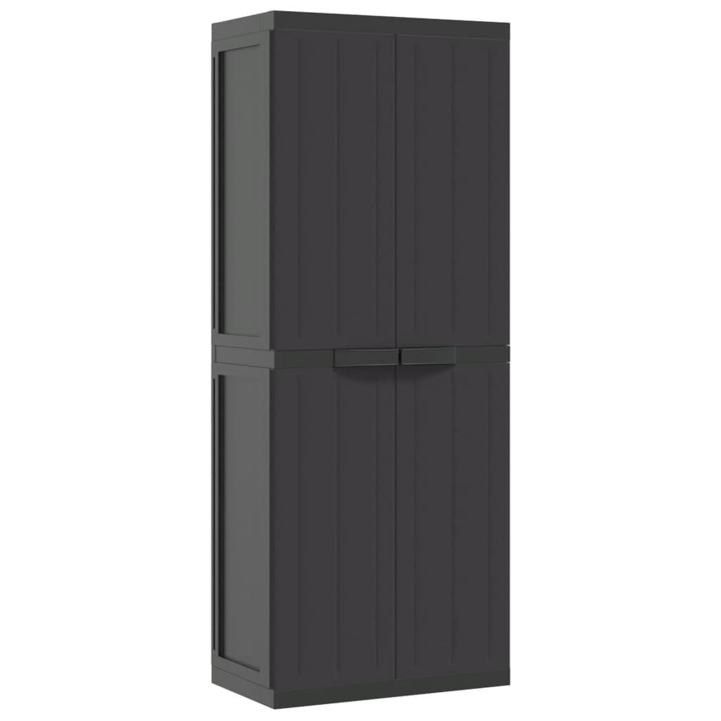 vidaXL Garten-Geräteschrank 65 x 37 x 165 cm 63 x 31 cm Geräteschrank Gartenschrank Schwarz 65x37x