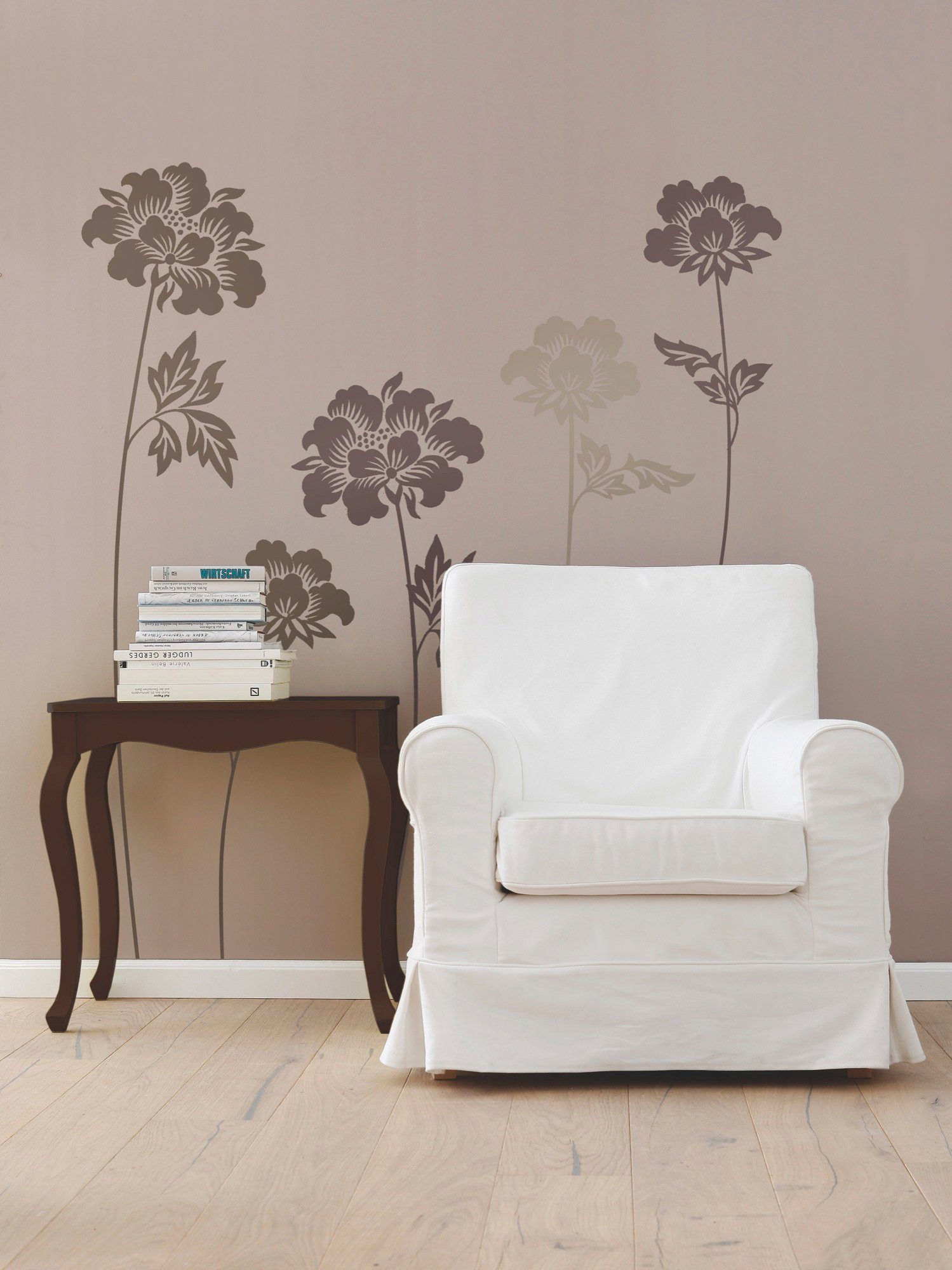 Komar Wandtattoo Grace - Größe 100 x 70 cm (6 St), selbstklebend, Wandsticker