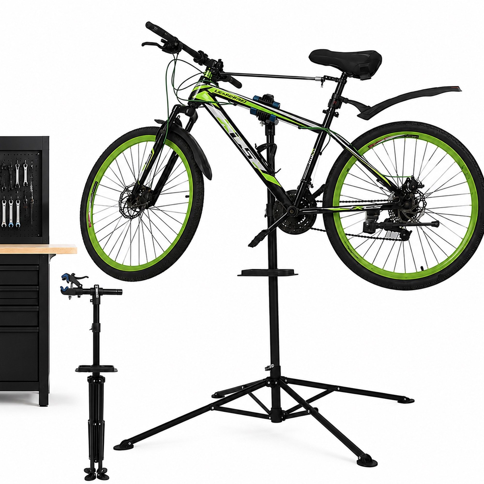 Mucola Fahrrad-Montageständer Fahrradmontageständer 360° drehbar höhenverstellbar Reparaturständer (Stück, 1-tlg., Montageständer), Lackschonend