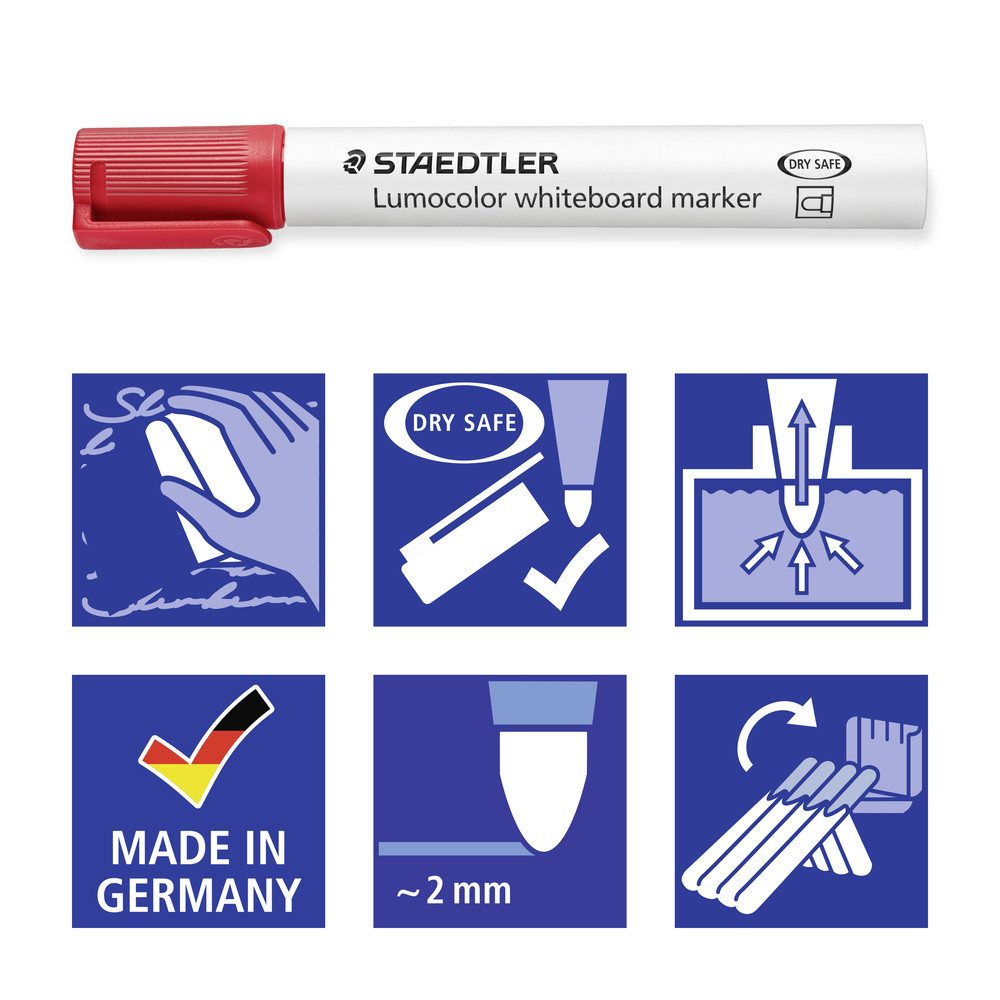 STAEDTLER Whiteboard Marker Staedtler Lumocolor 351 C10 Whiteboardmarker Sortiert (Farbauswahl nic