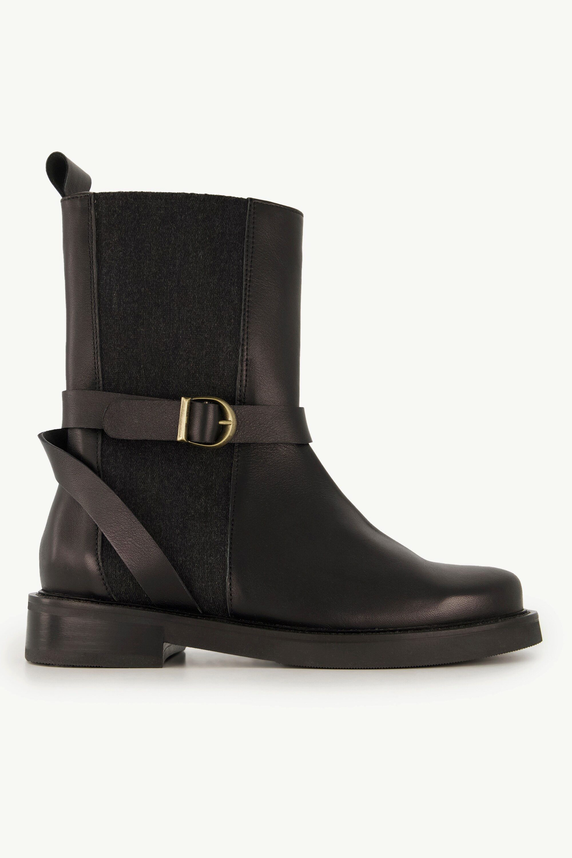 Ulla Popken Leder-Stiefeletten Elastikeinsatz Wechselfußbett Stiefel günstig online kaufen