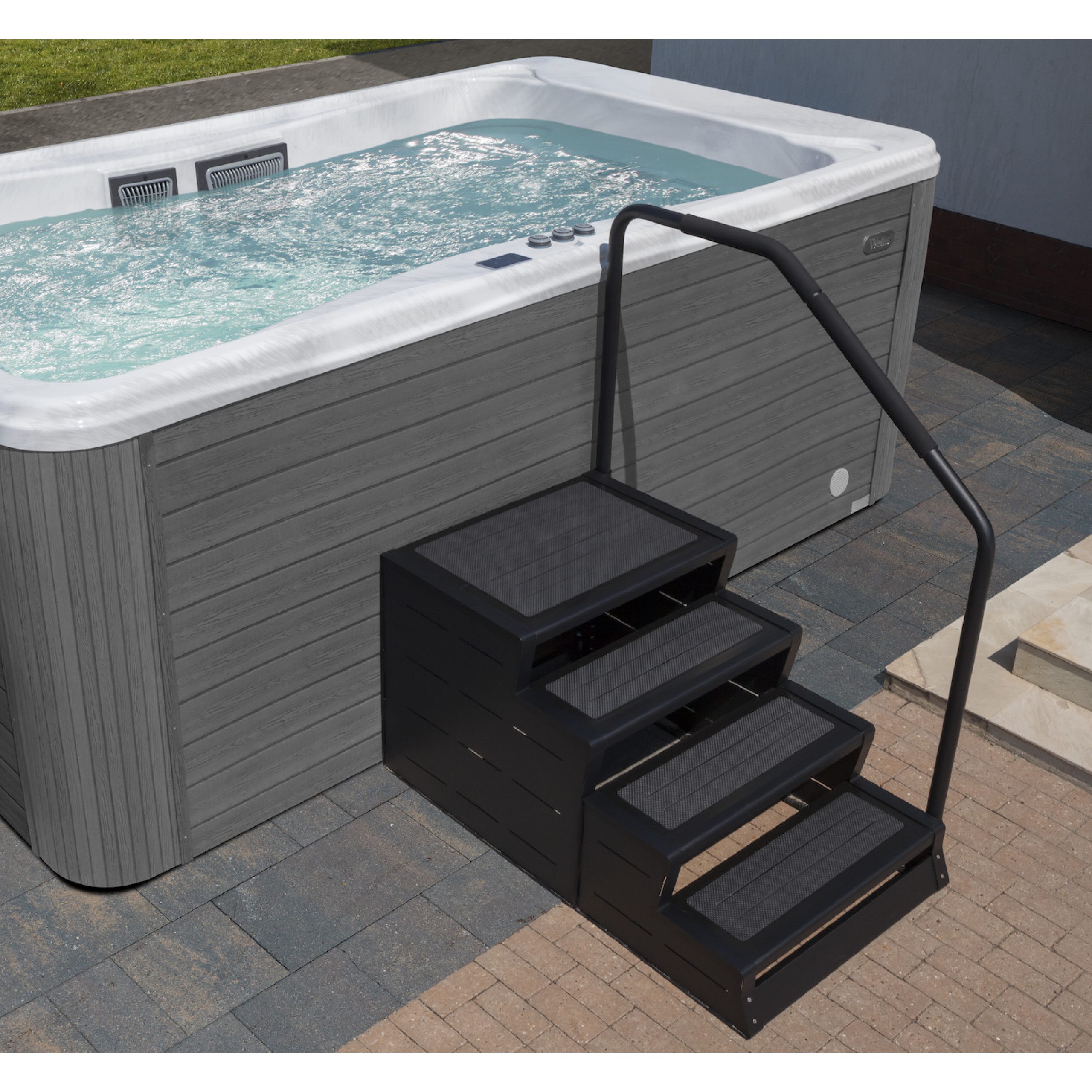 Wellis Whirlpool Wellis Swim Spa Treppe Einstiegstreppe mit Handlauf Einstiegshilfe