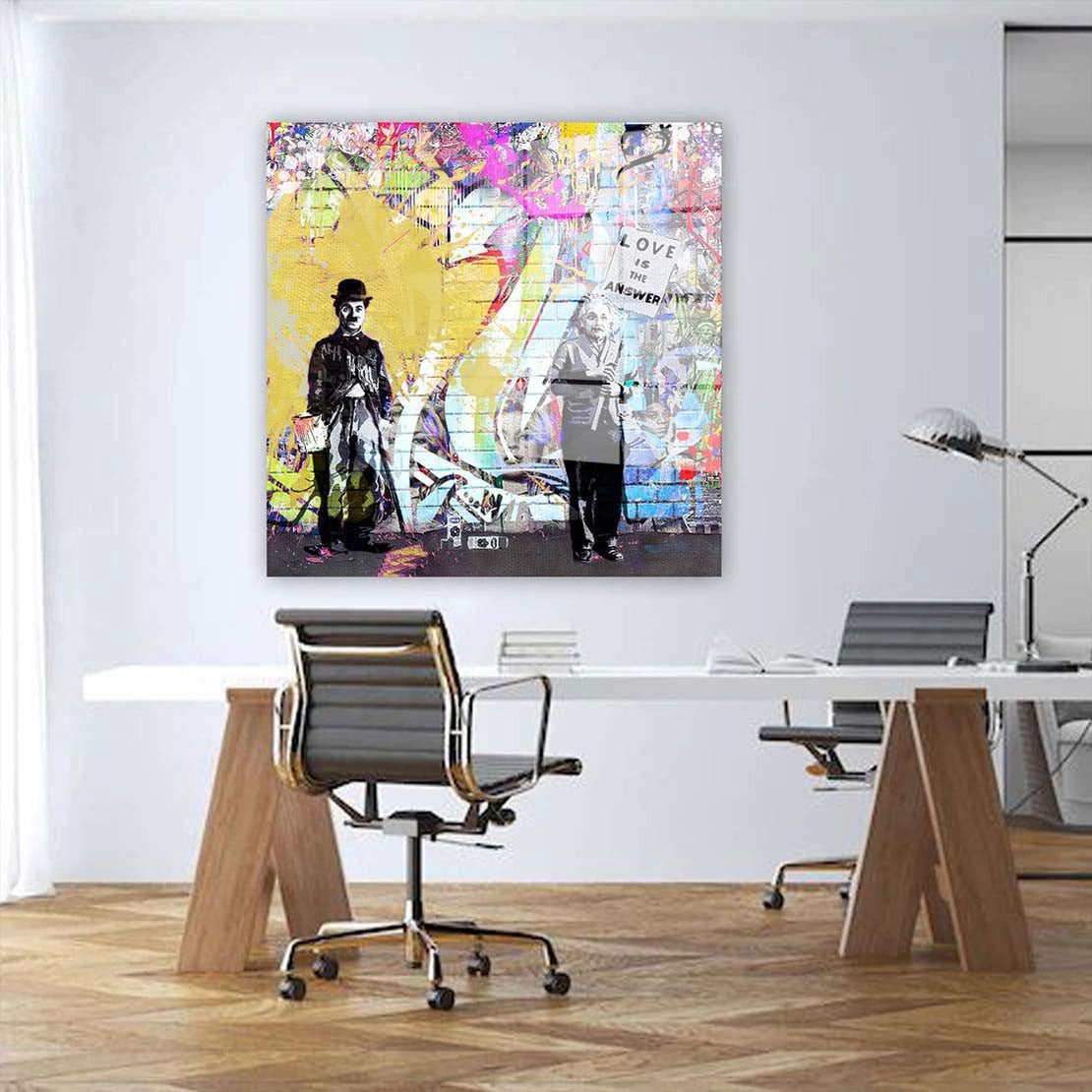 Artedinoi Acrylglasbild Charlie Pop Art Acrylglas Wandbild Bild Wanddeko Wohnzimmer XL