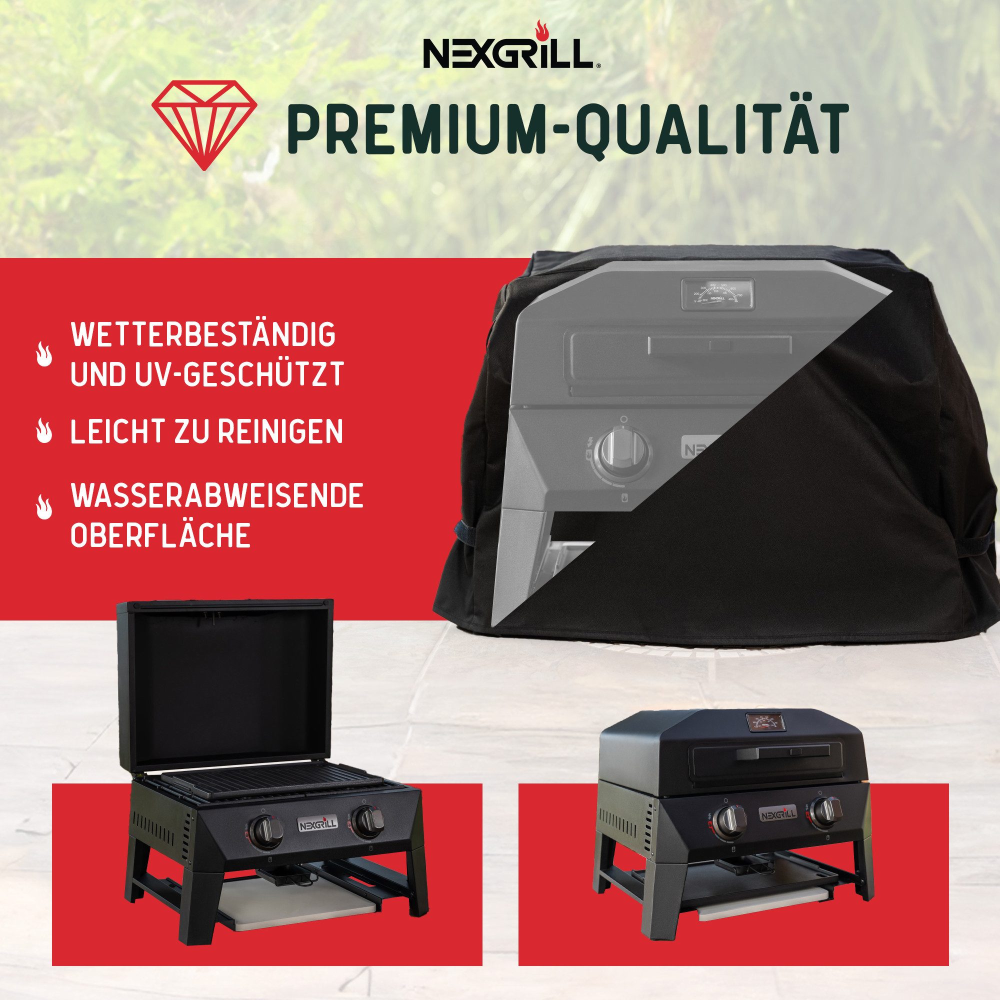 nexgrill Grillabdeckhaube Fortress X4 Gasgrill Grillabdeckhaube 60 cm, Schutzhülle für Fortress x4, schwarz, Grillabdeckung wetterfest