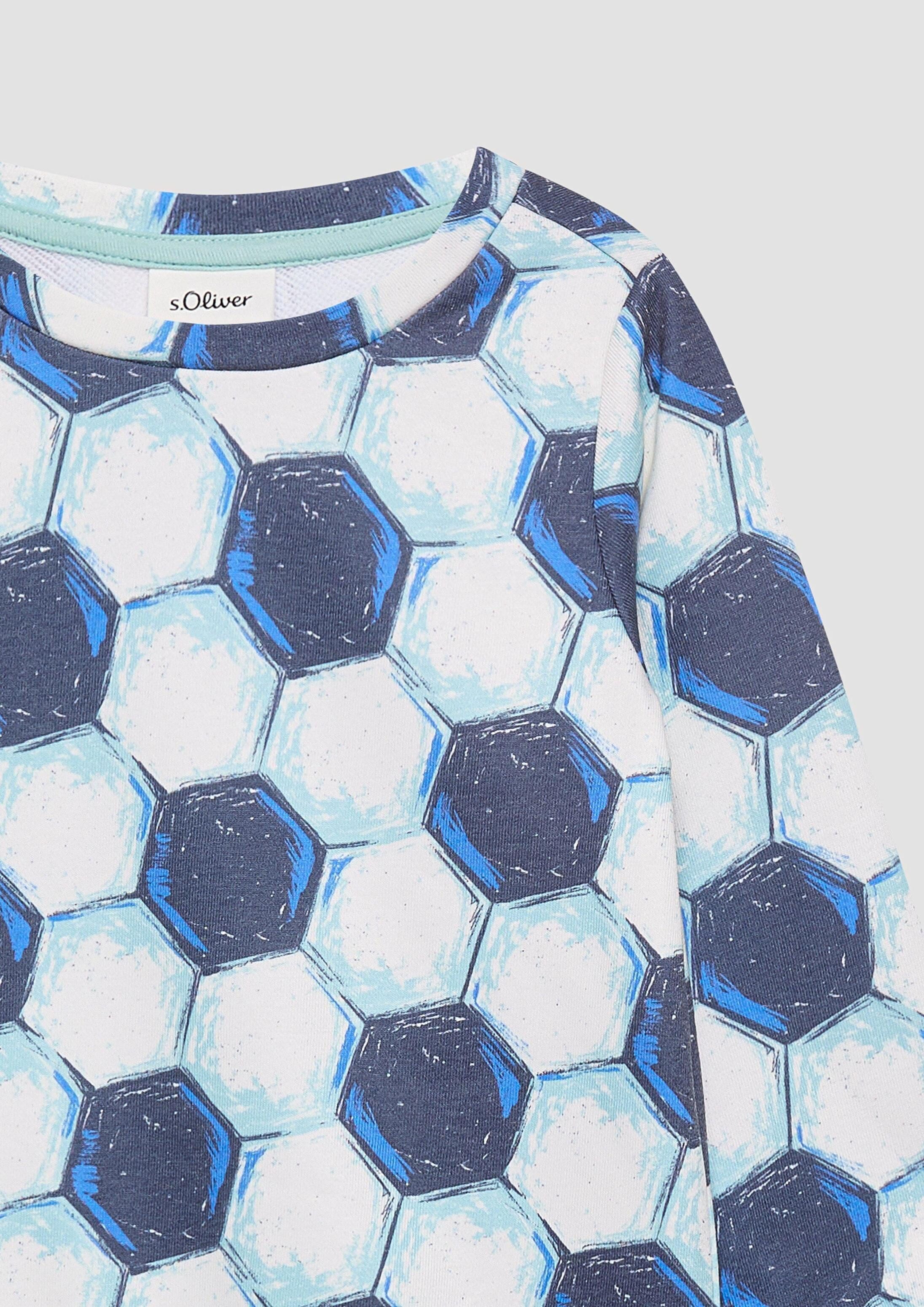 s.Oliver Sweatshirt Sweatshirt Sweatshirt mit Fußball-Print – Bild 4 von 4