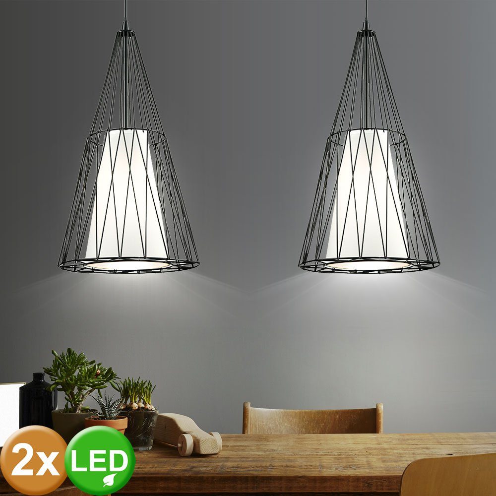 LED Design Hänge Lampen Wohn Schlaf Ess Raum Beleuchtung Pendel Leuchten silbern 