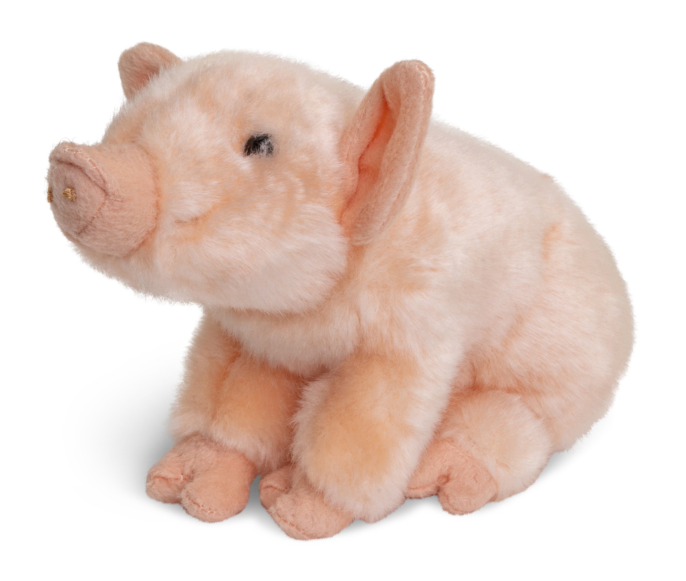 Uni-Toys Kuscheltier Ferkel, sitzend - 20 cm - Plüsch-Schwein, Schweinchen - Plüschtier, zu 100 % recyceltes Füllmaterial