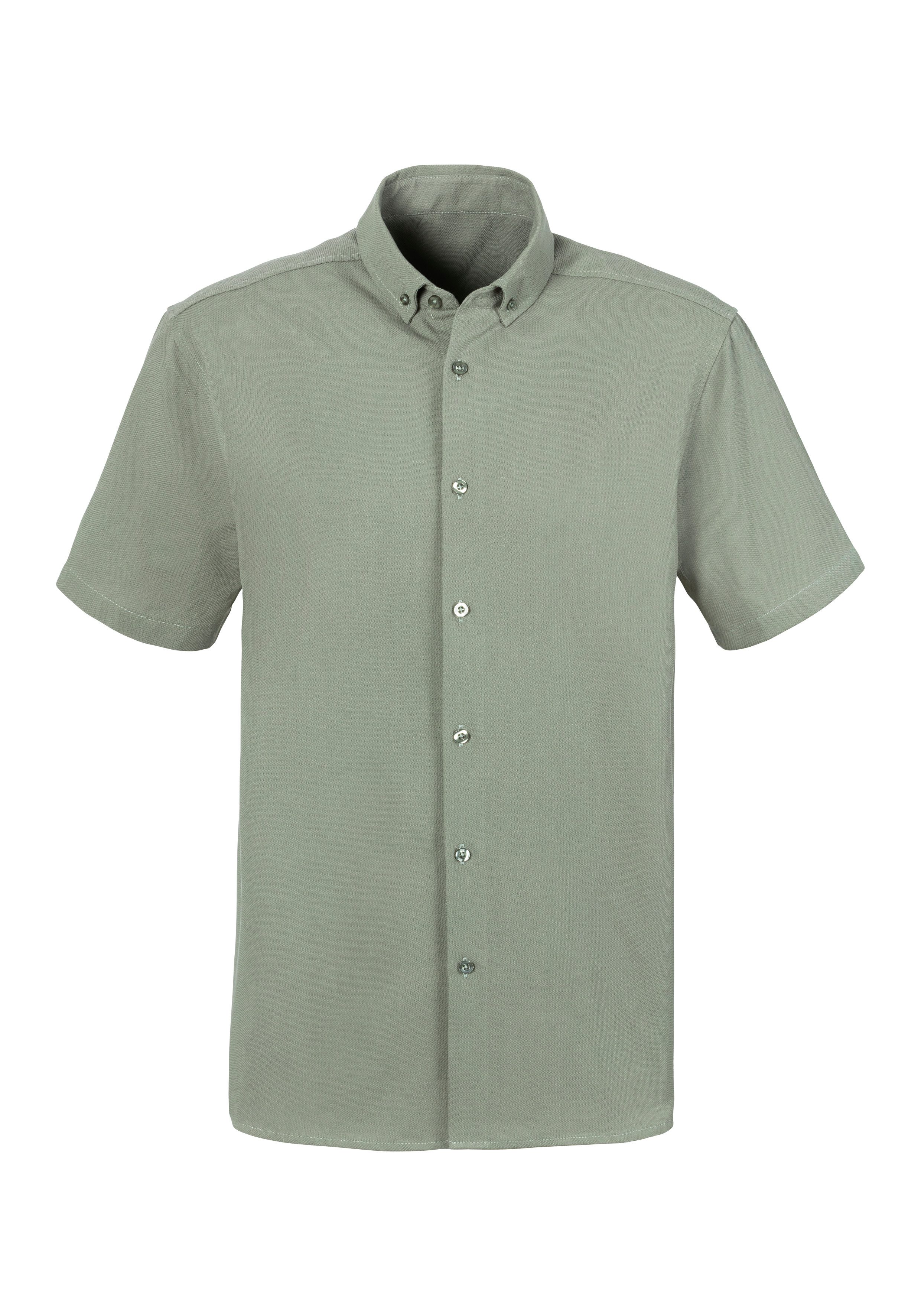 H.I.S Kurzarmhemd mit Button-down-Kragen in hochwertiger Struktur Optik, Regular Fit – Bild 2 von 5