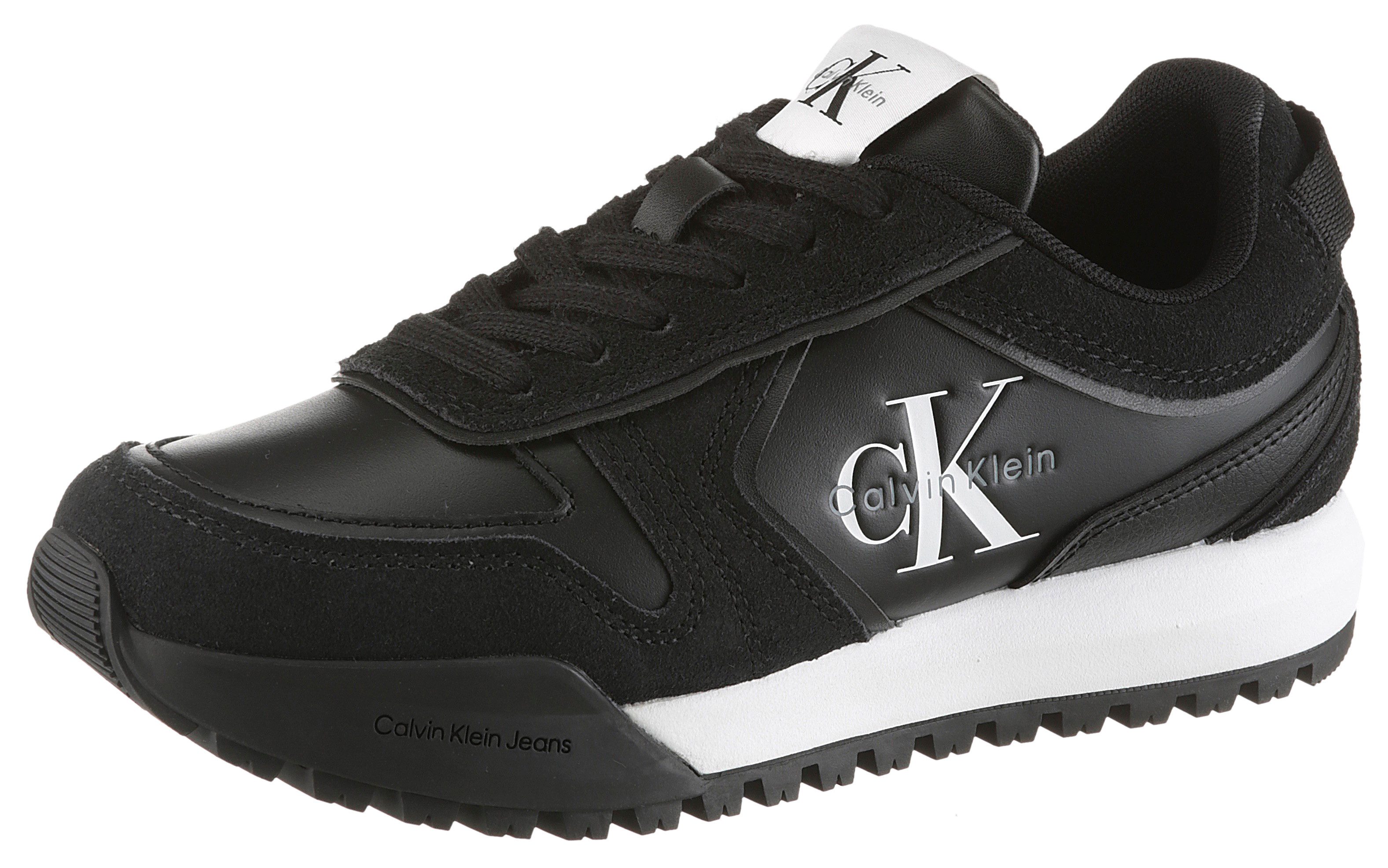 Calvin Klein Jeans TOOTHY RUNNER LACEUP MIX Keilsneaker Schnürschuh, Halbschuh, Freizeitschuh mit Profilsohle