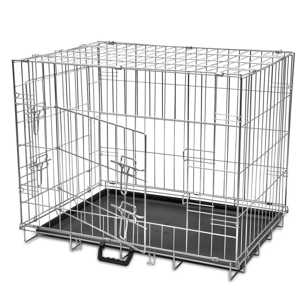Hunde-Transportbox Faltbare Hundebox Transportboxen Autobox Metall L